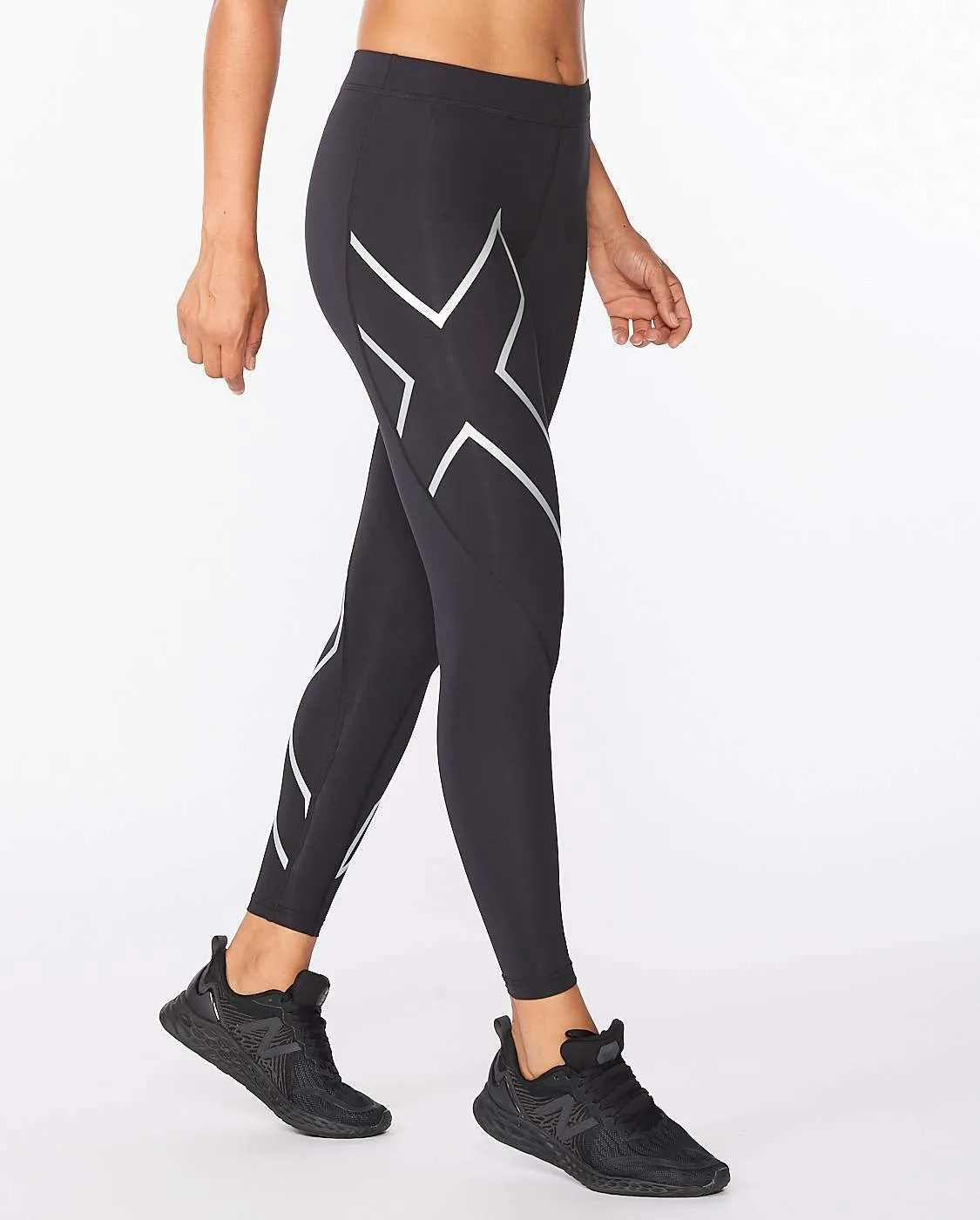 2XU Womens Core Compression Tights - Black/Silver