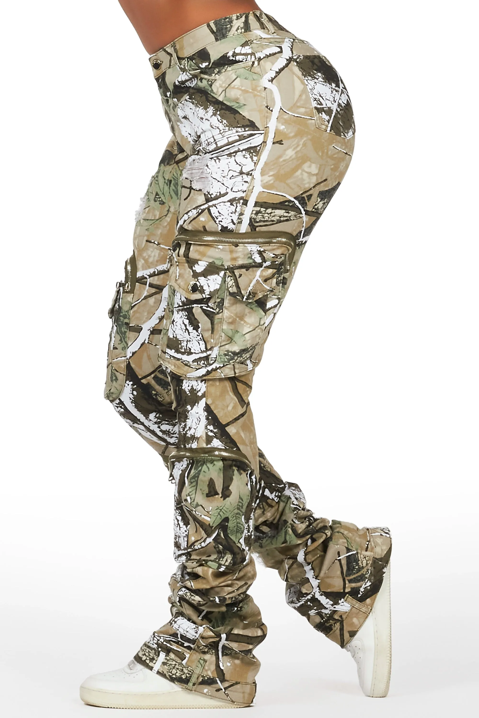 Alisson Tree Camo Cargo Super Stacked Jean