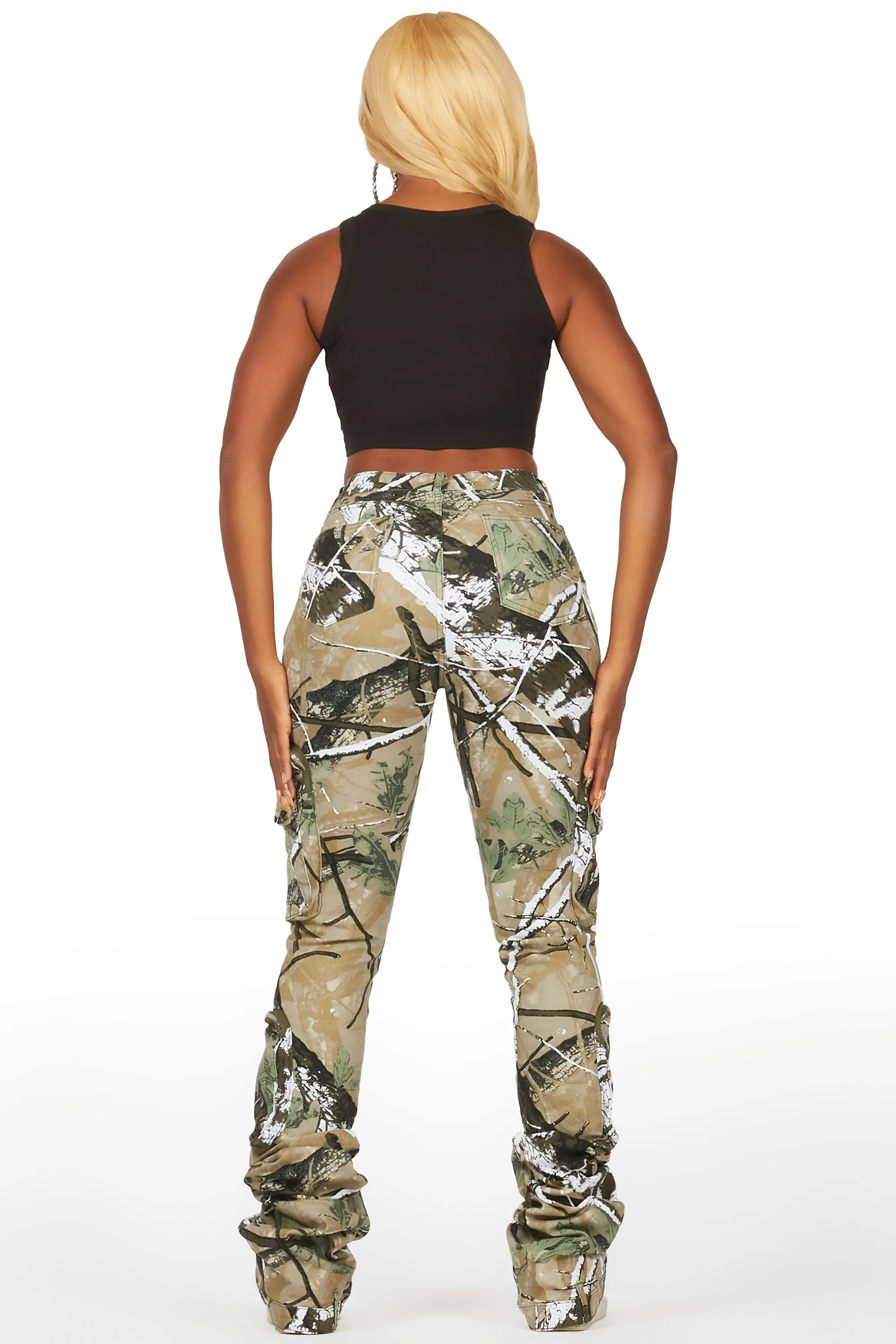 Alisson Tree Camo Cargo Super Stacked Jean