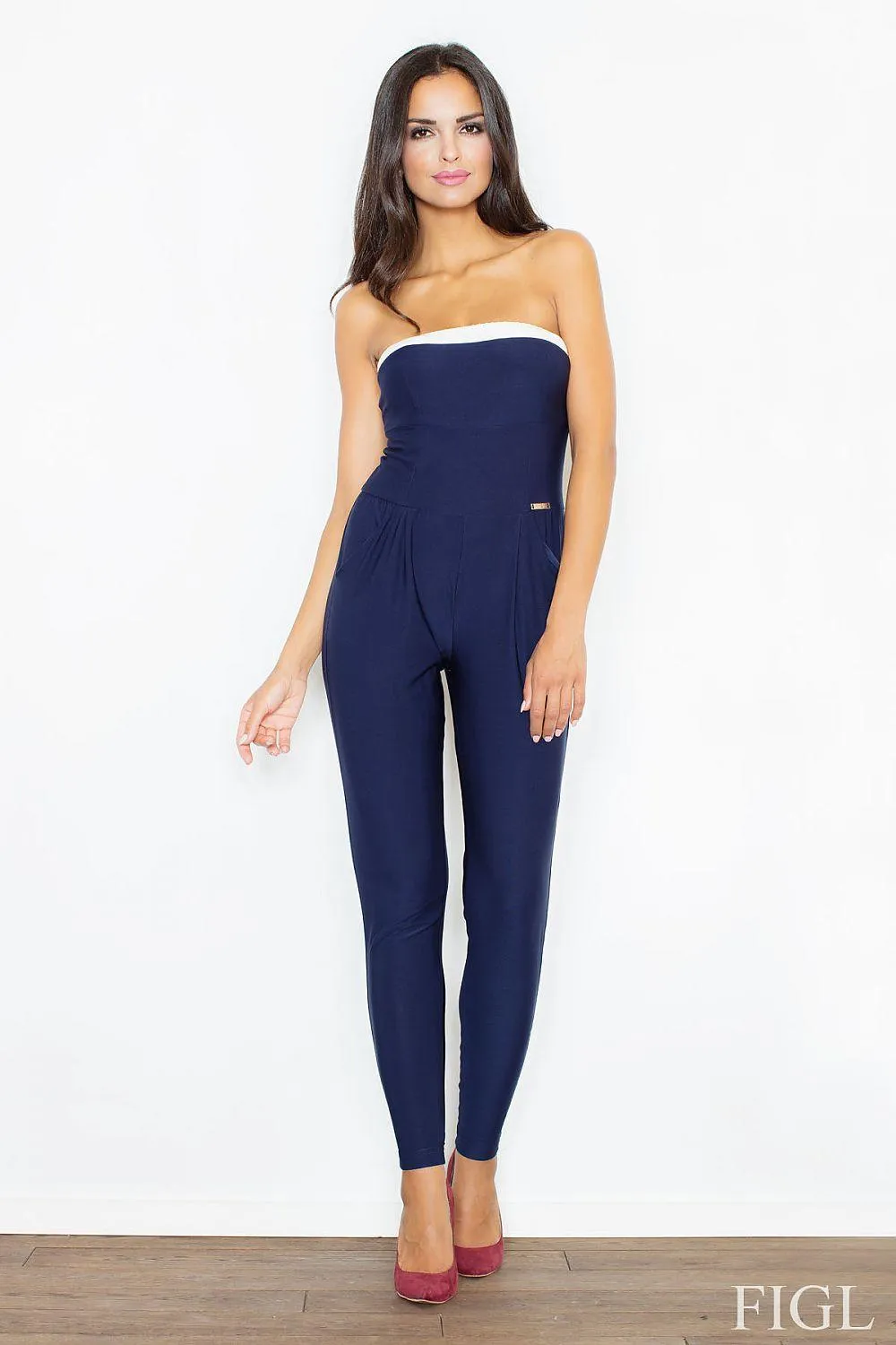 Alluring Chic Jumpsuit - Contemporary Design with Shoulder Cutouts & Dual Corset Accents