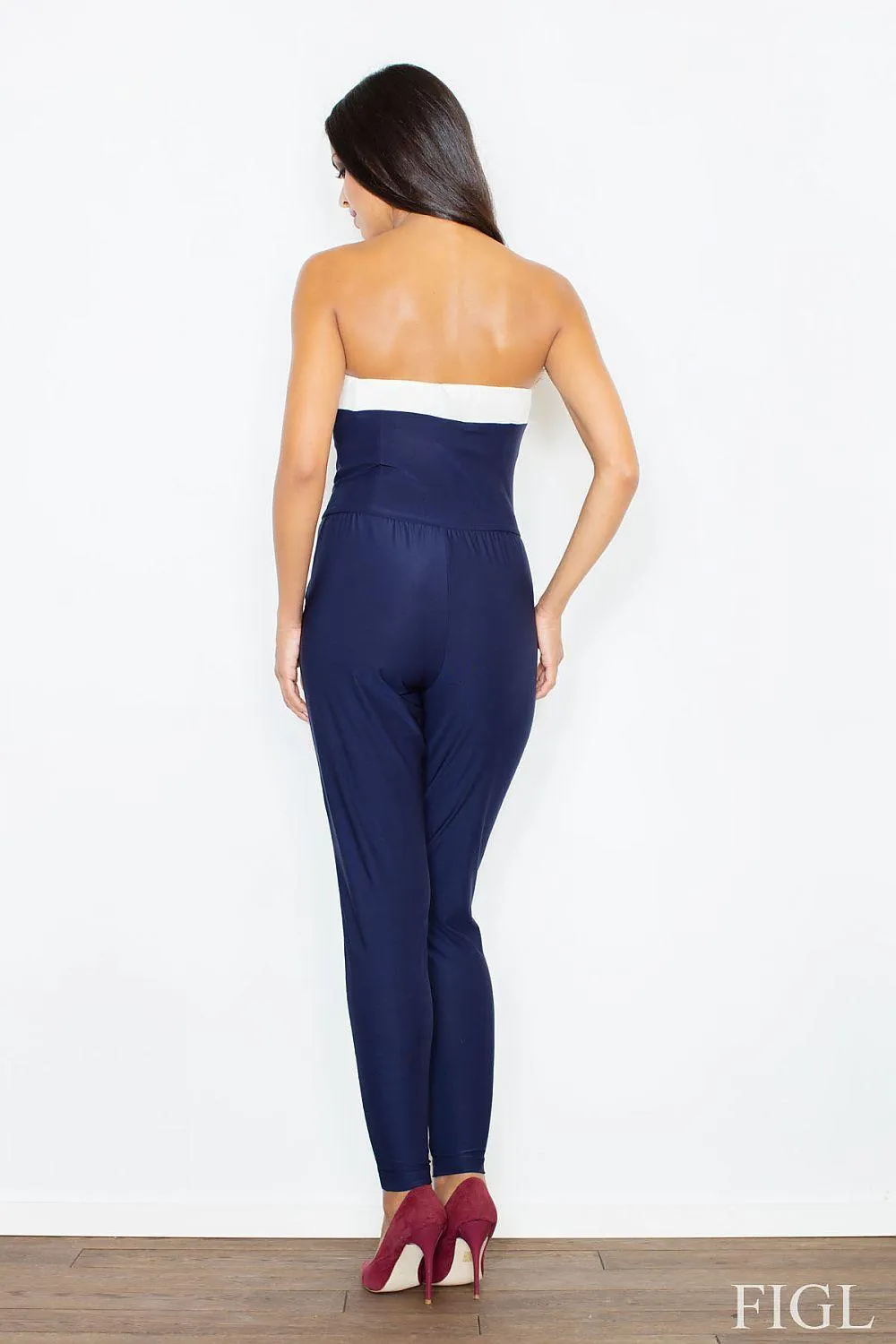 Alluring Chic Jumpsuit - Contemporary Design with Shoulder Cutouts & Dual Corset Accents