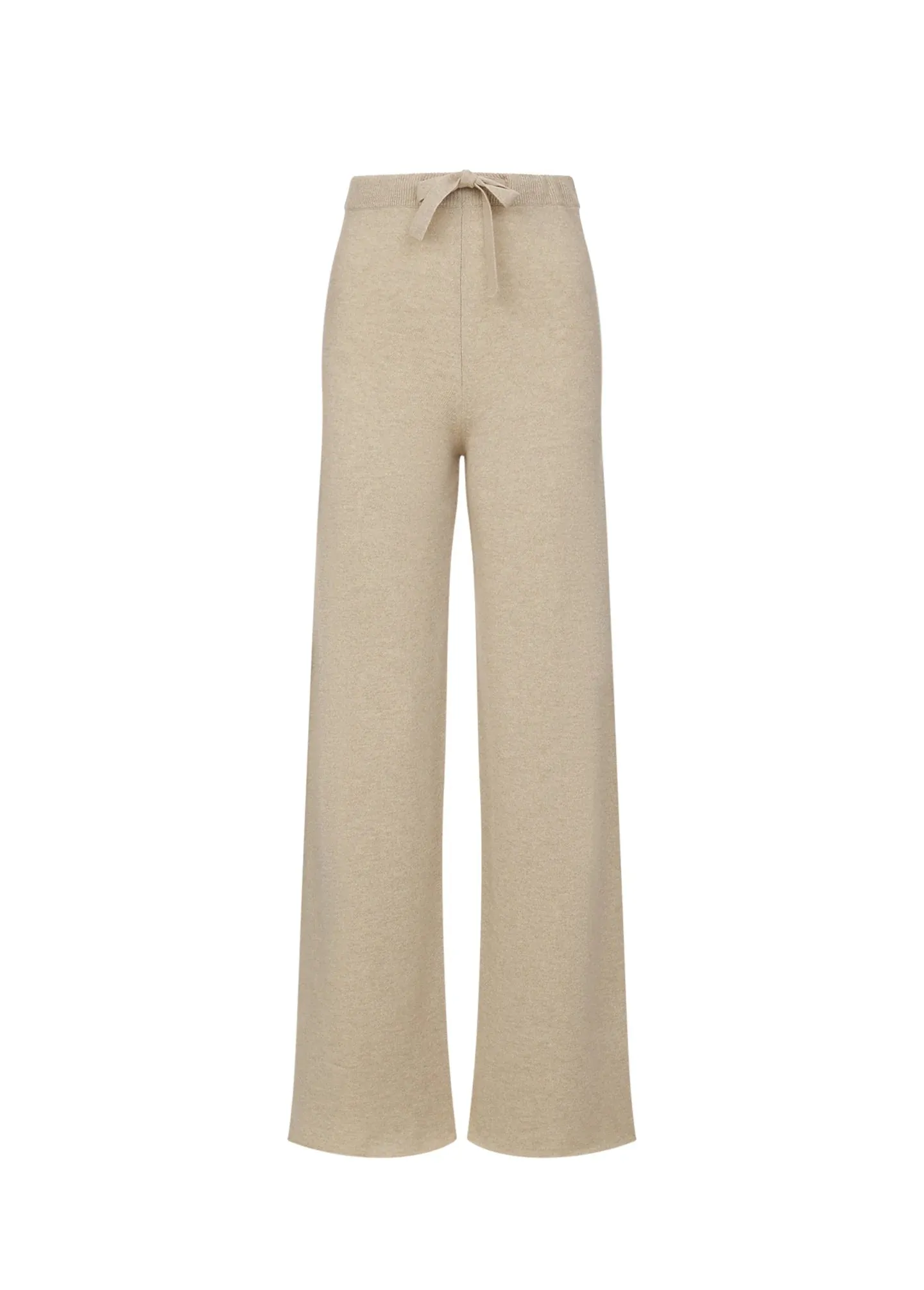 AMAYA | CASHMERE WIDE LEG TROUSERS SAND