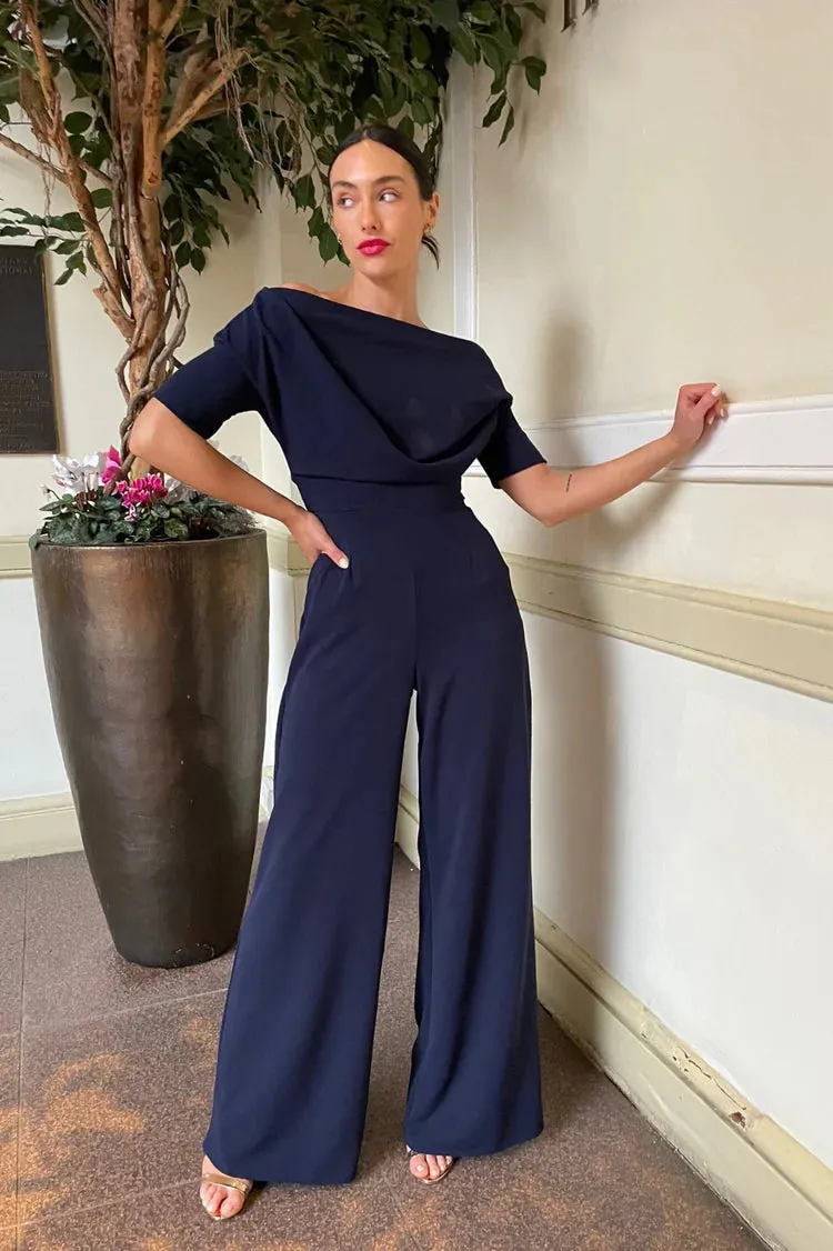 Atom label lima navy jumpsuit