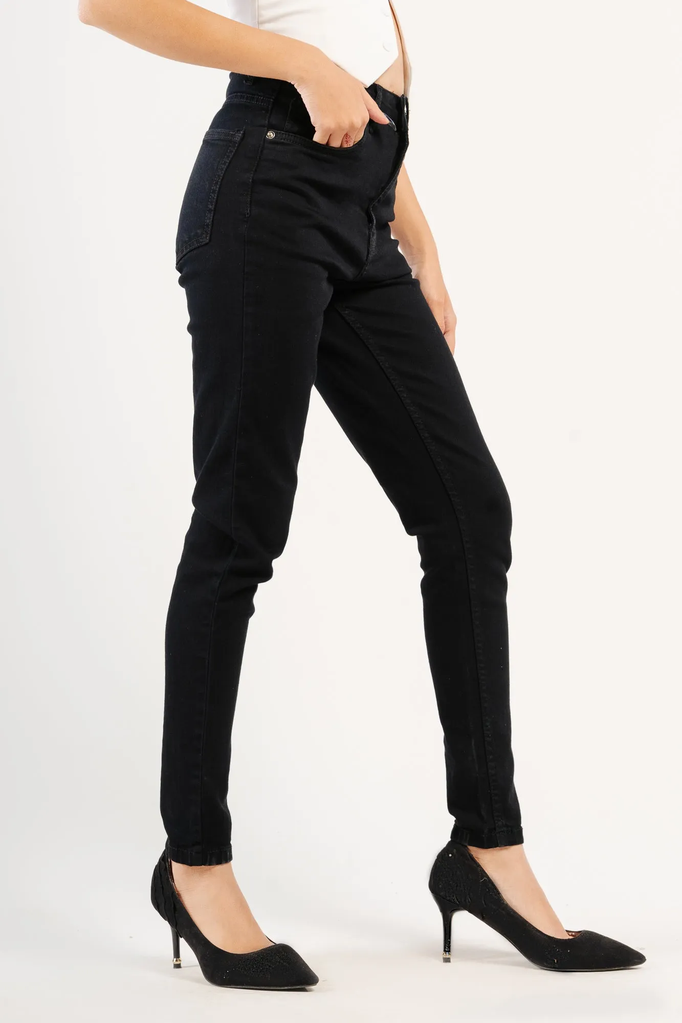 Black Thread Skinny Jeans