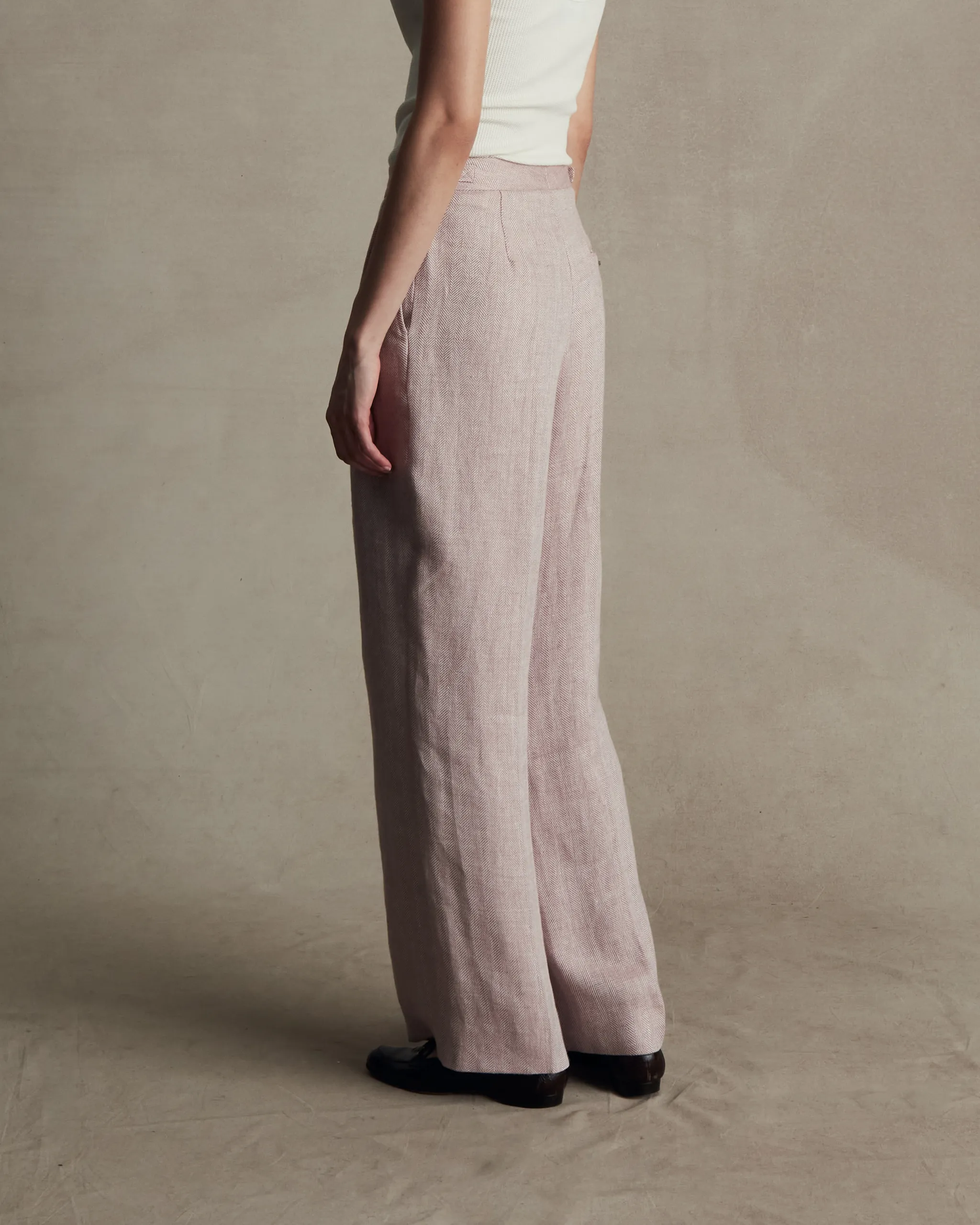 Blush Herringbone Perriand Trousers