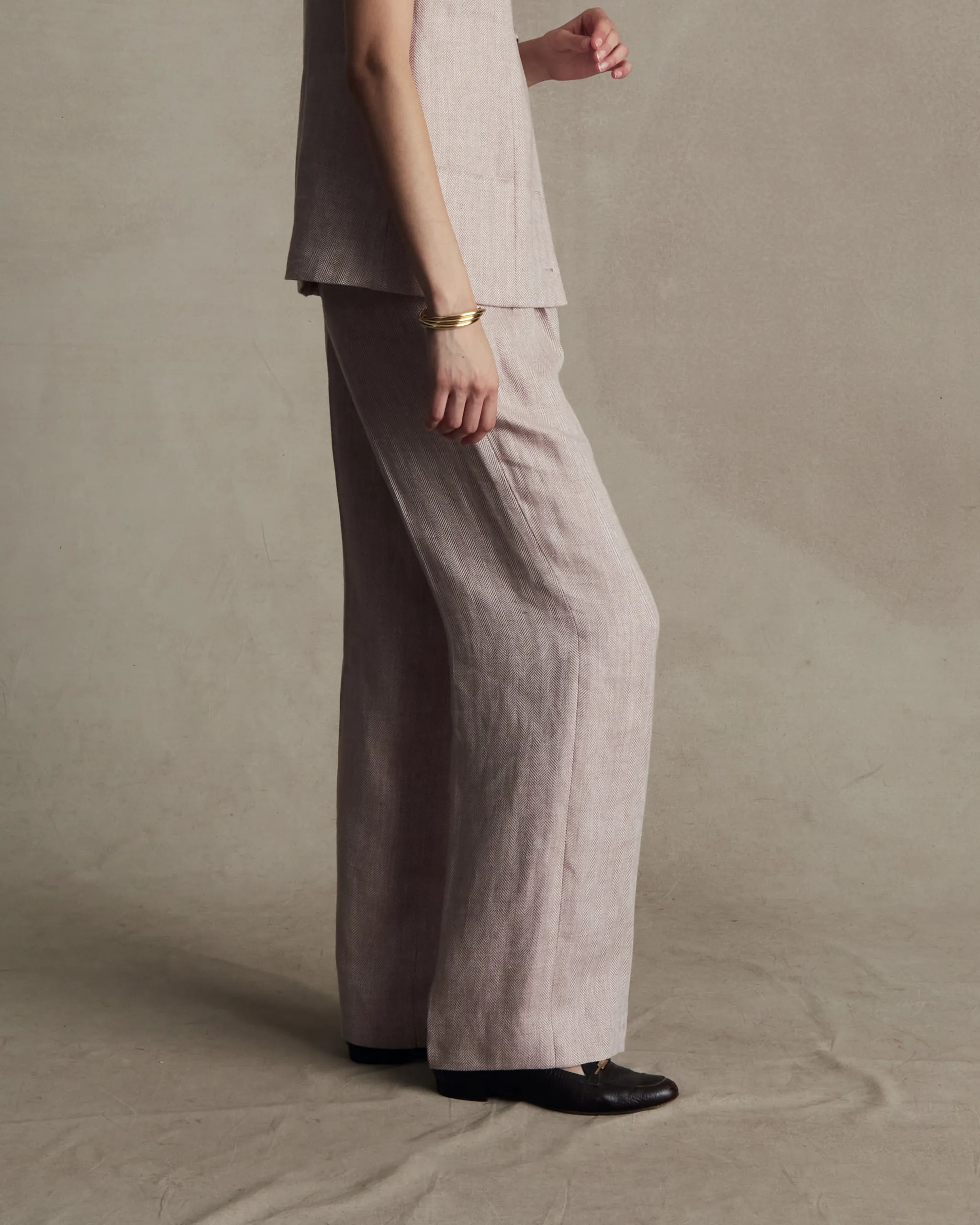 Blush Herringbone Perriand Trousers