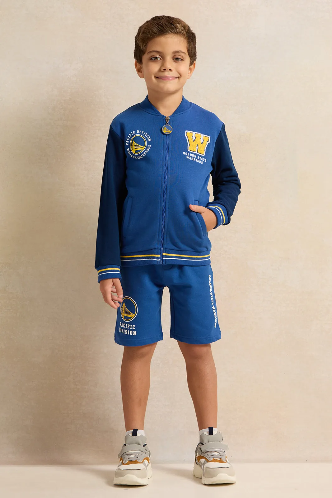 Boys Blue Nba Print Shorts