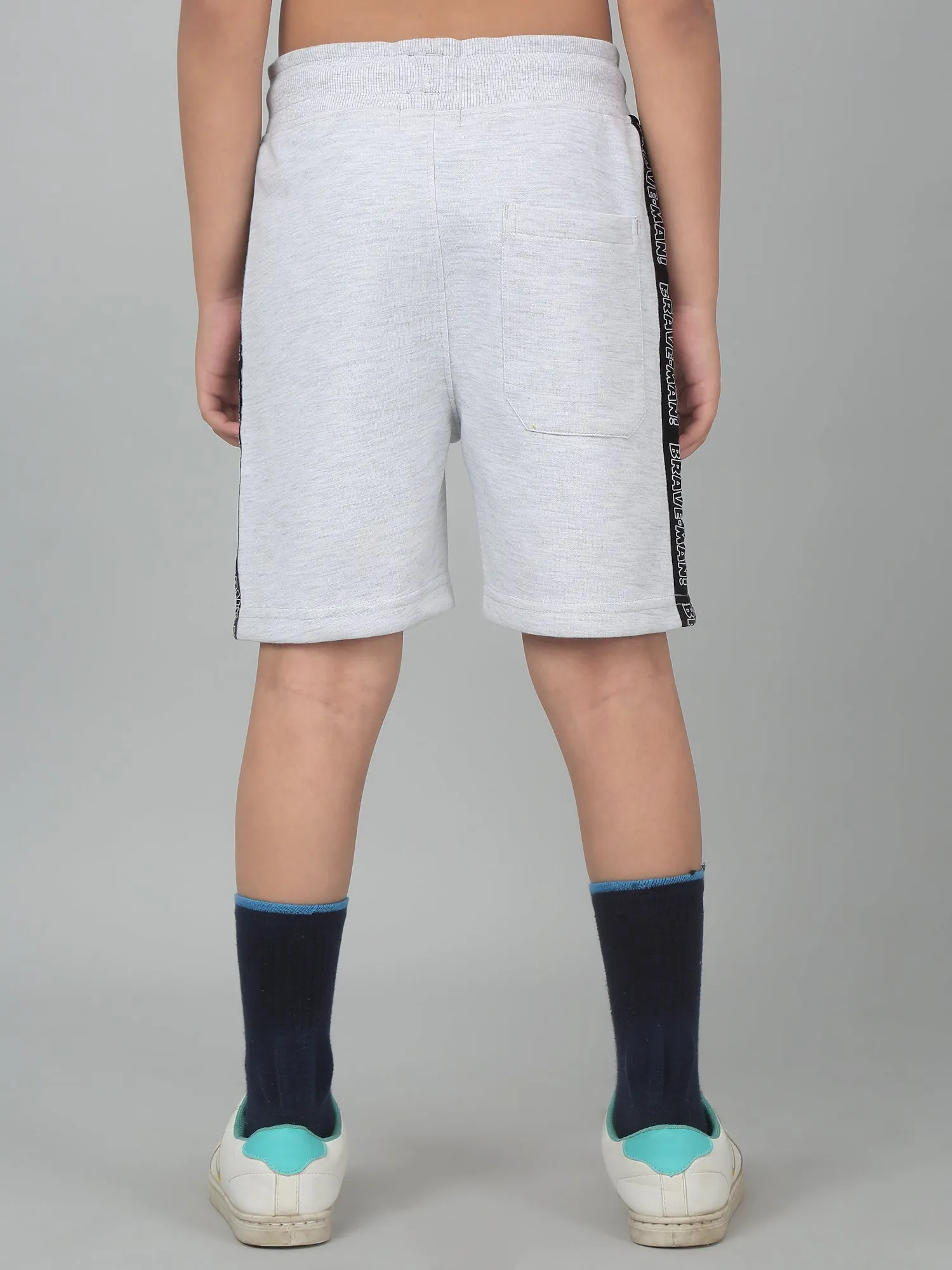 Boy's Grey Printed Bermuda Shorts