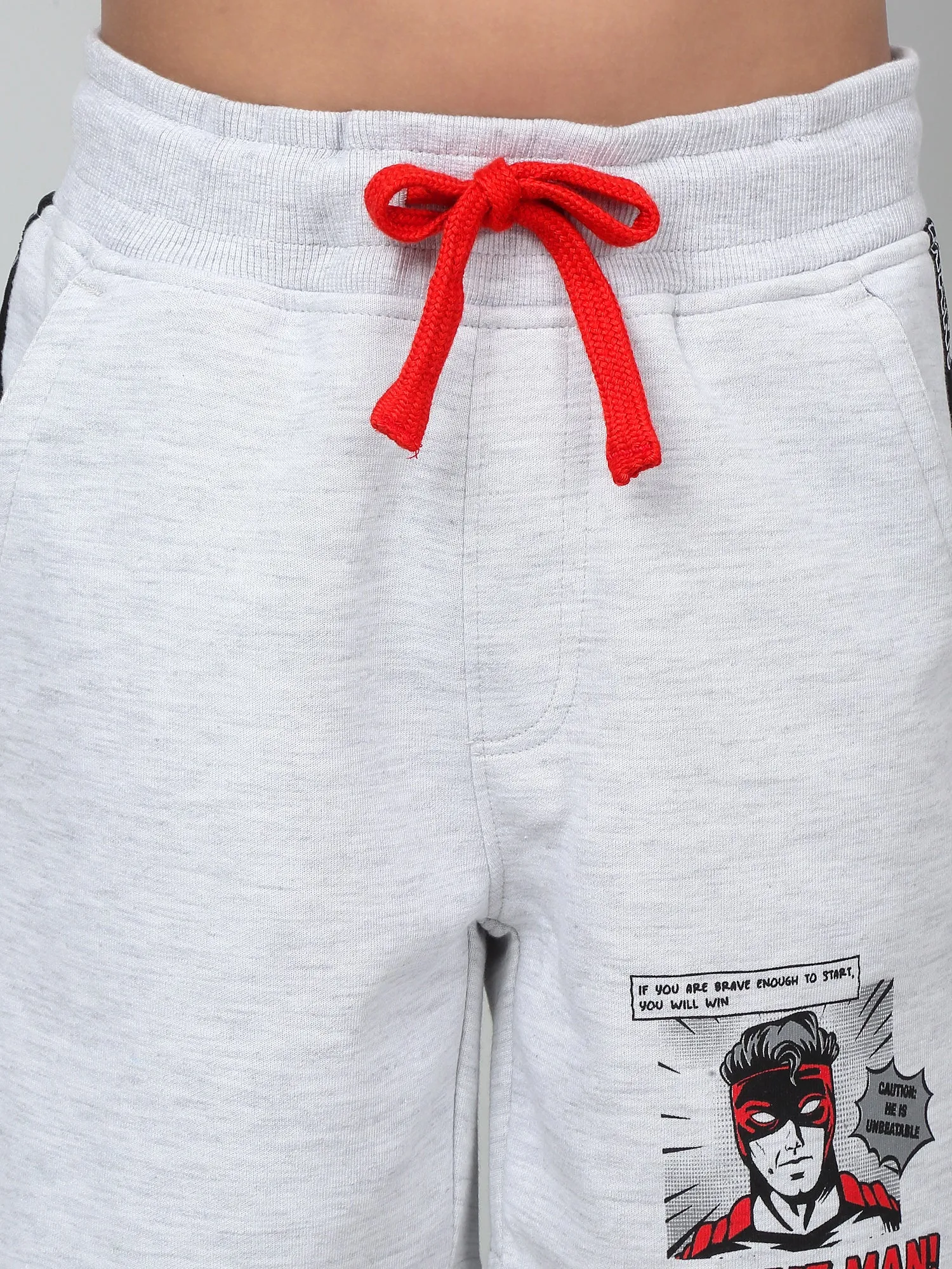 Boy's Grey Printed Bermuda Shorts