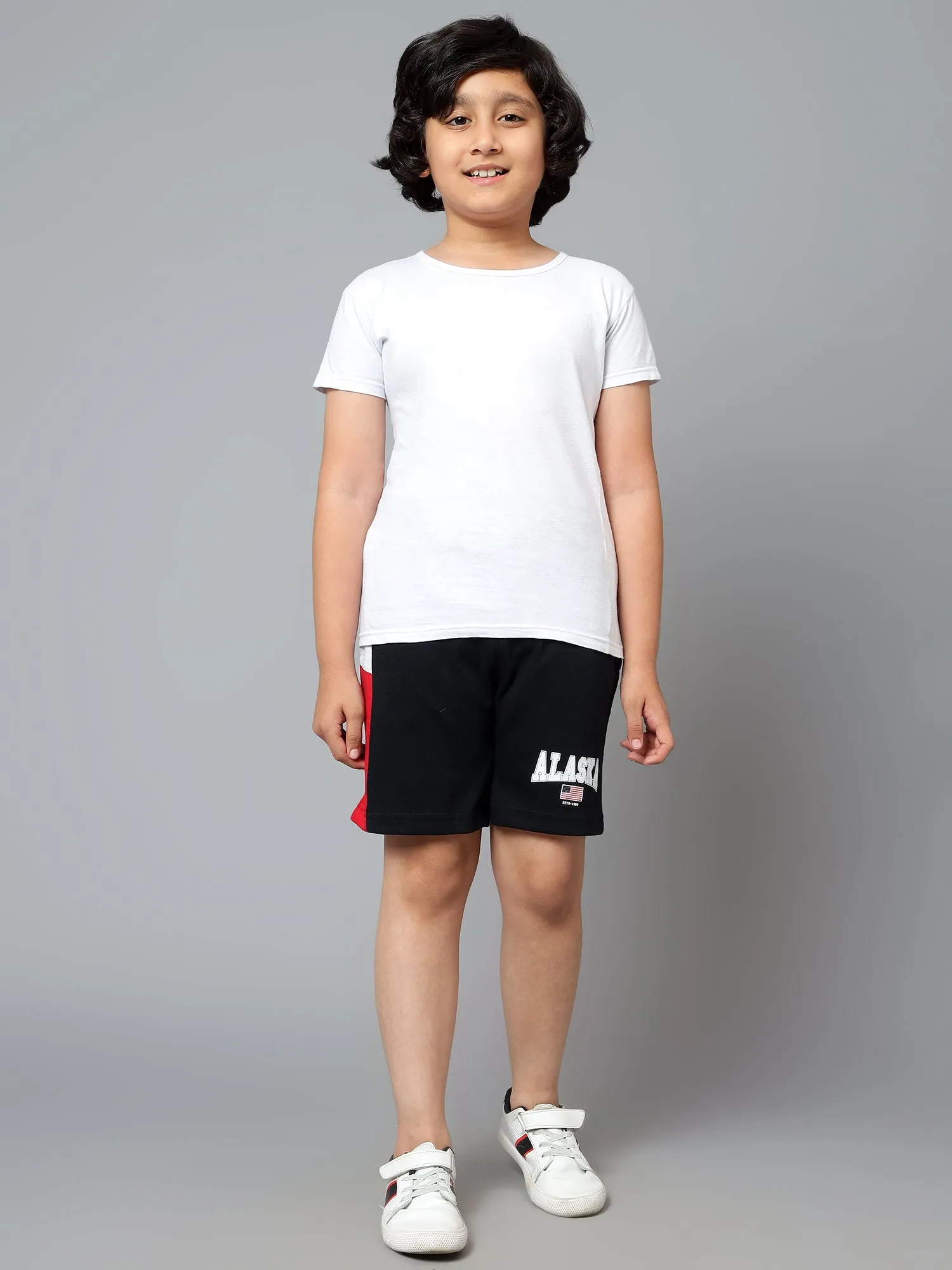 Boy's Navy Blue Printed Bermuda Shorts