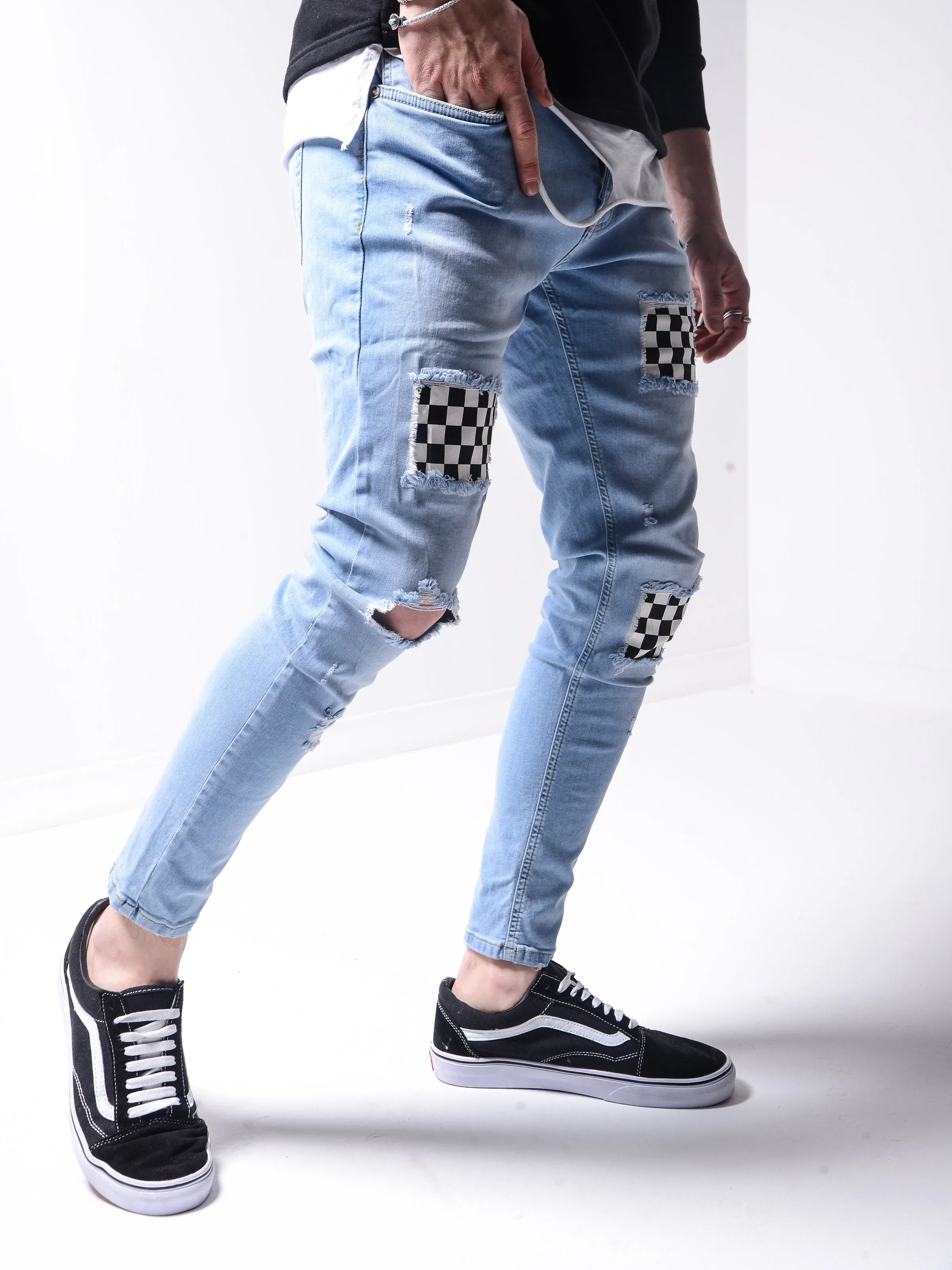 Checkered Jeans