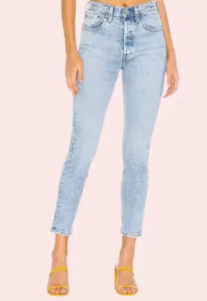 Chic Blue High Rise Skinny Jeans with Low Stretch