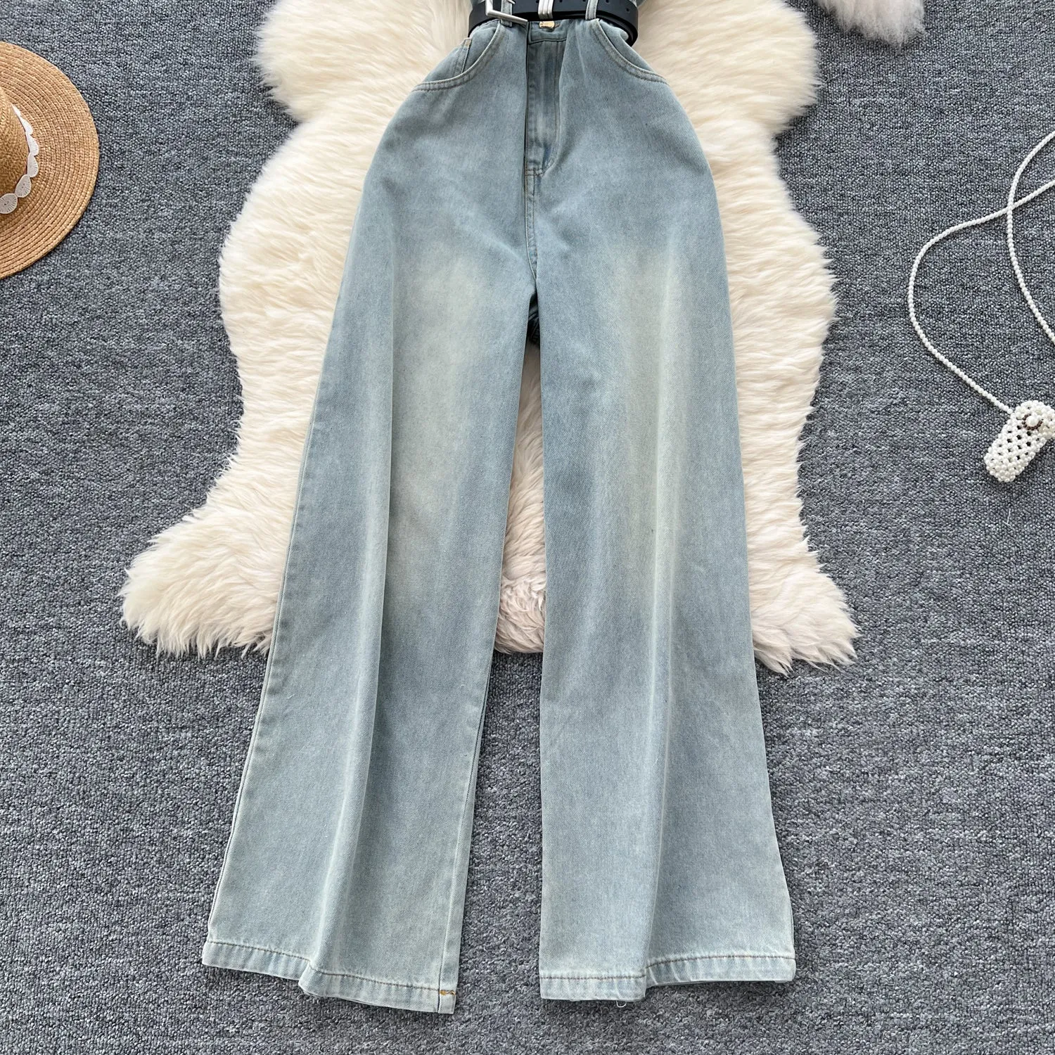 Chic Lapeled Denim Halter Jumpsuit