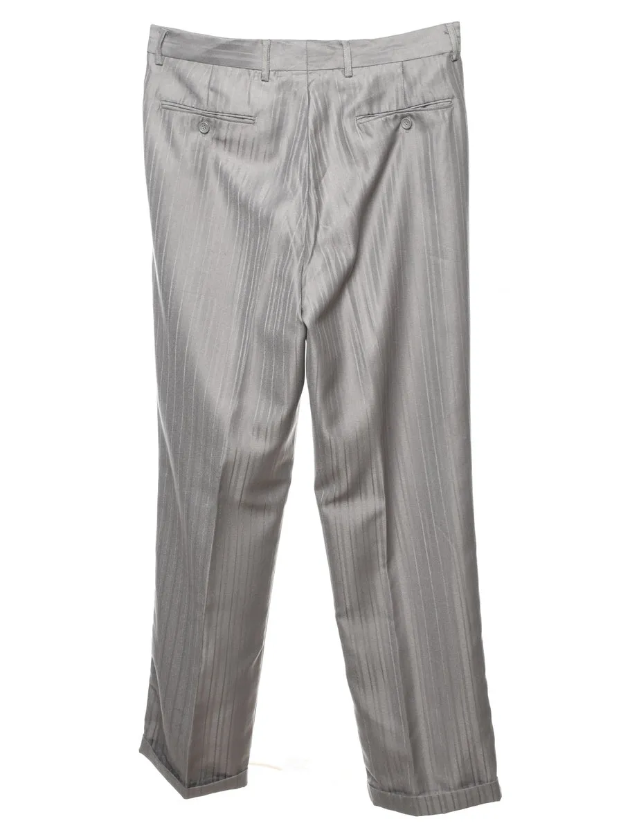 Classic Silver Striped Trousers - W34 L32