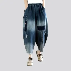 Contrast women's denim pants