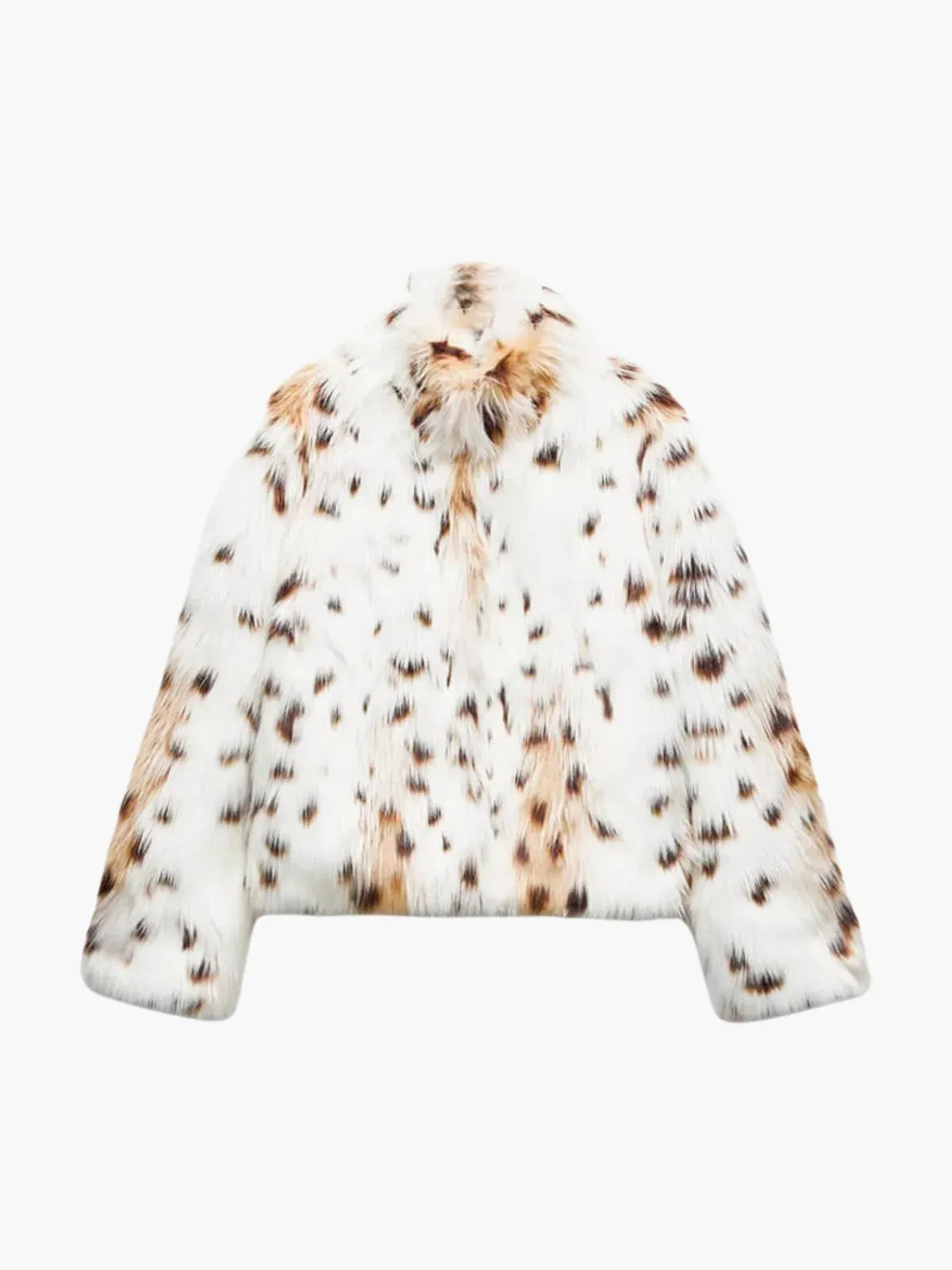 Cropped Leopard Faux Fur Jacket