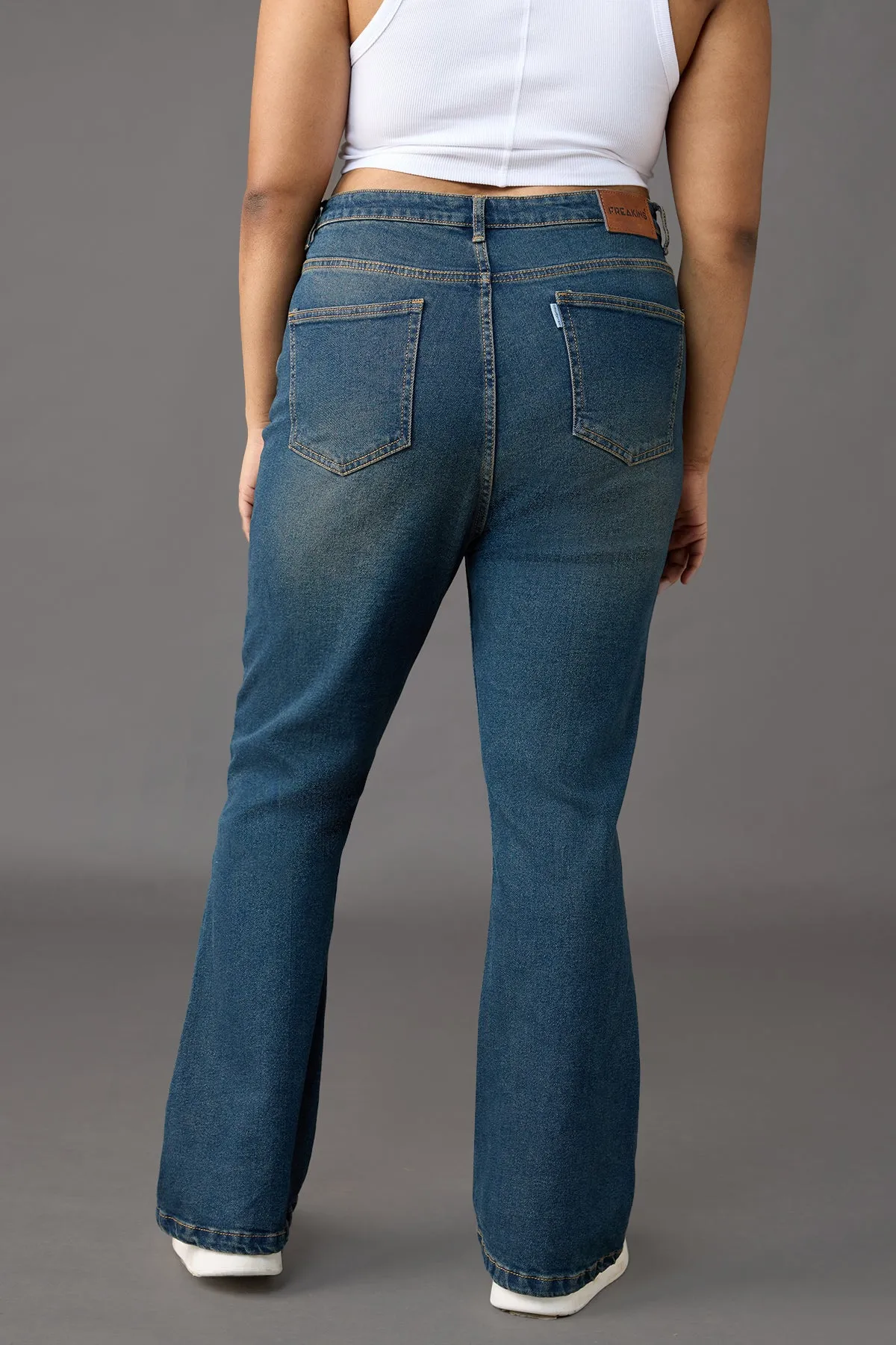 Curve Vintage Blue Stretch Bootcut Jeans