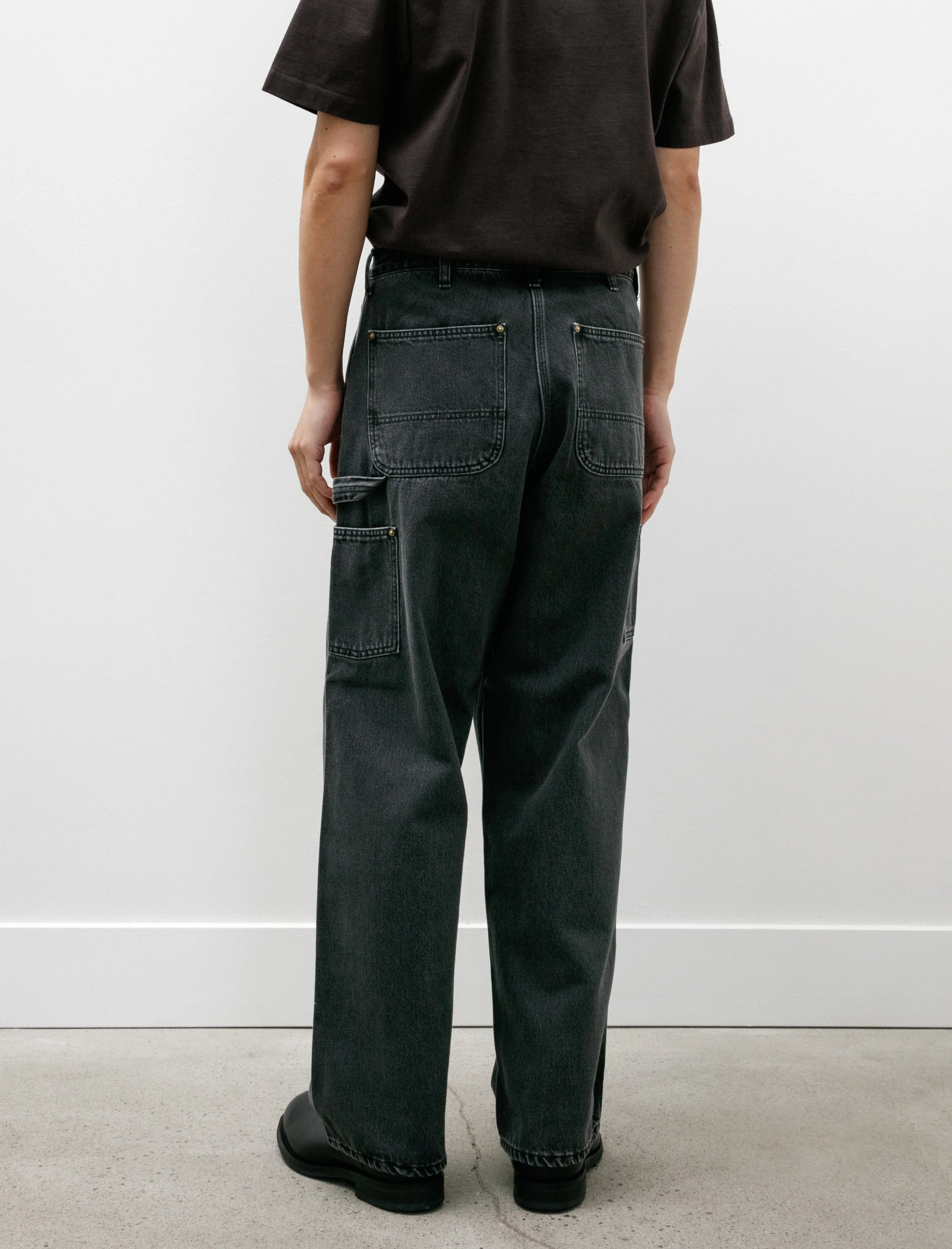 Dad's Fit Painter Pants Stone Denim Black