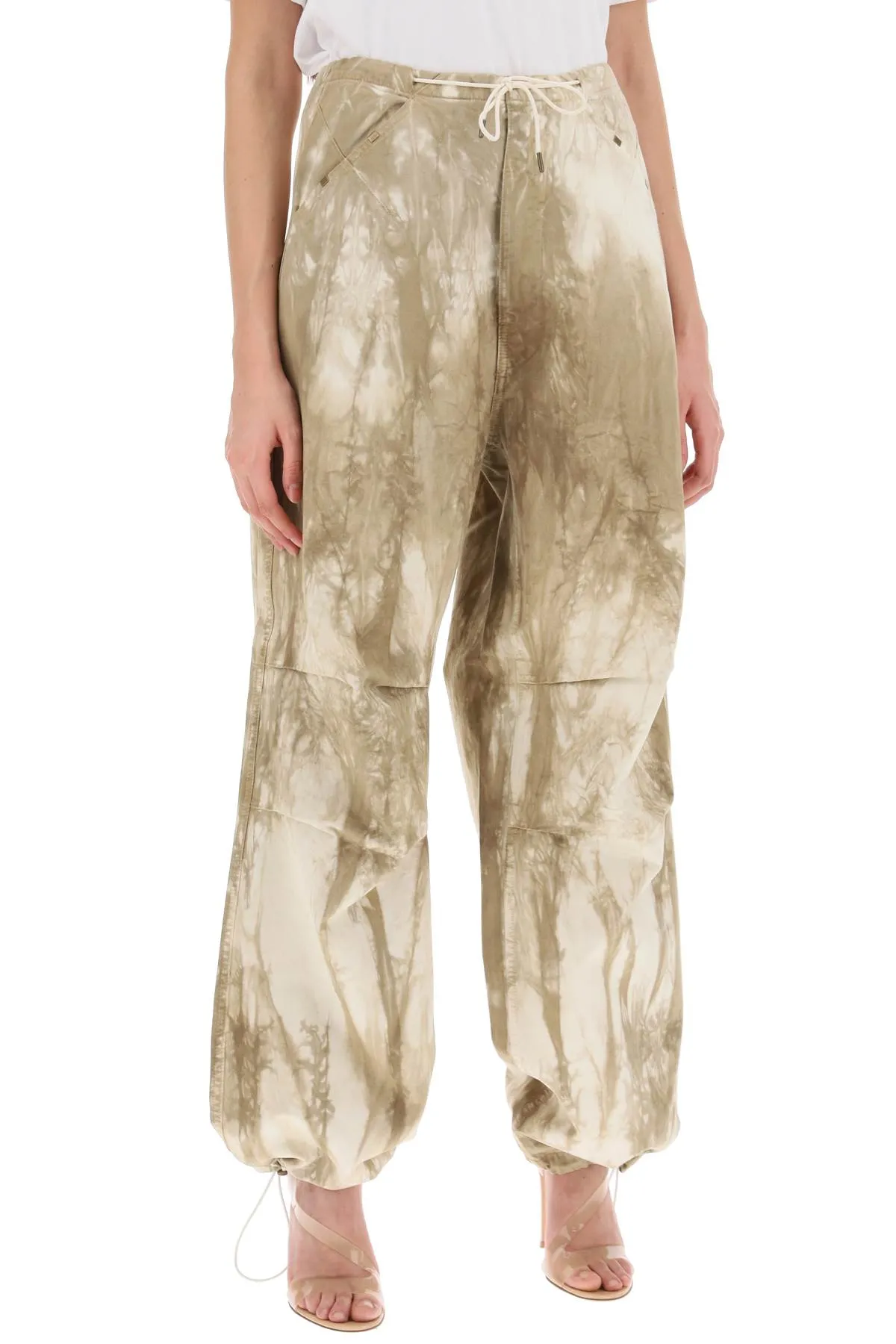 daisy tie-dye baggy pants