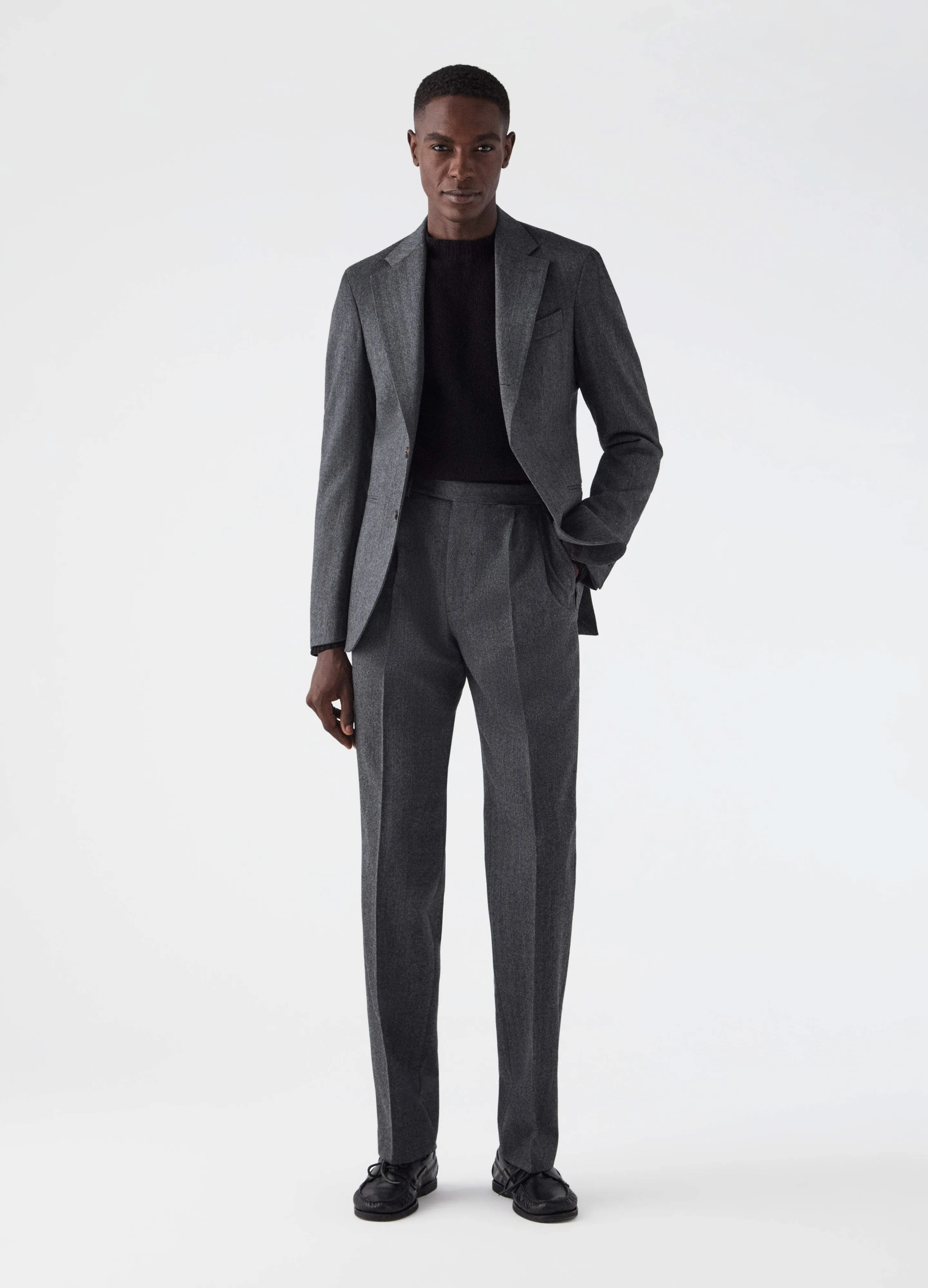 Don Herringbone Suit Jacket - Mid Grey