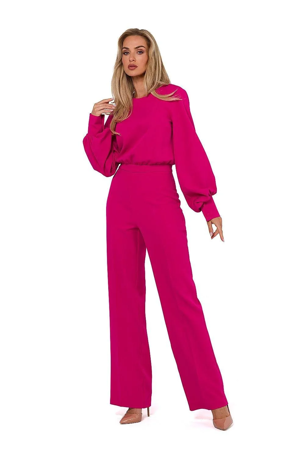 Elegant Buff-Sleeved Jumpsuit by Suit Moe