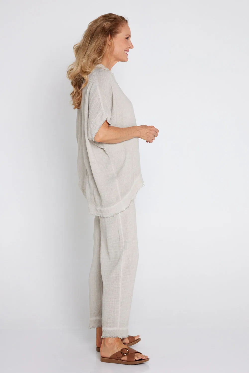 Falla Linen & Cotton Pants - Beige