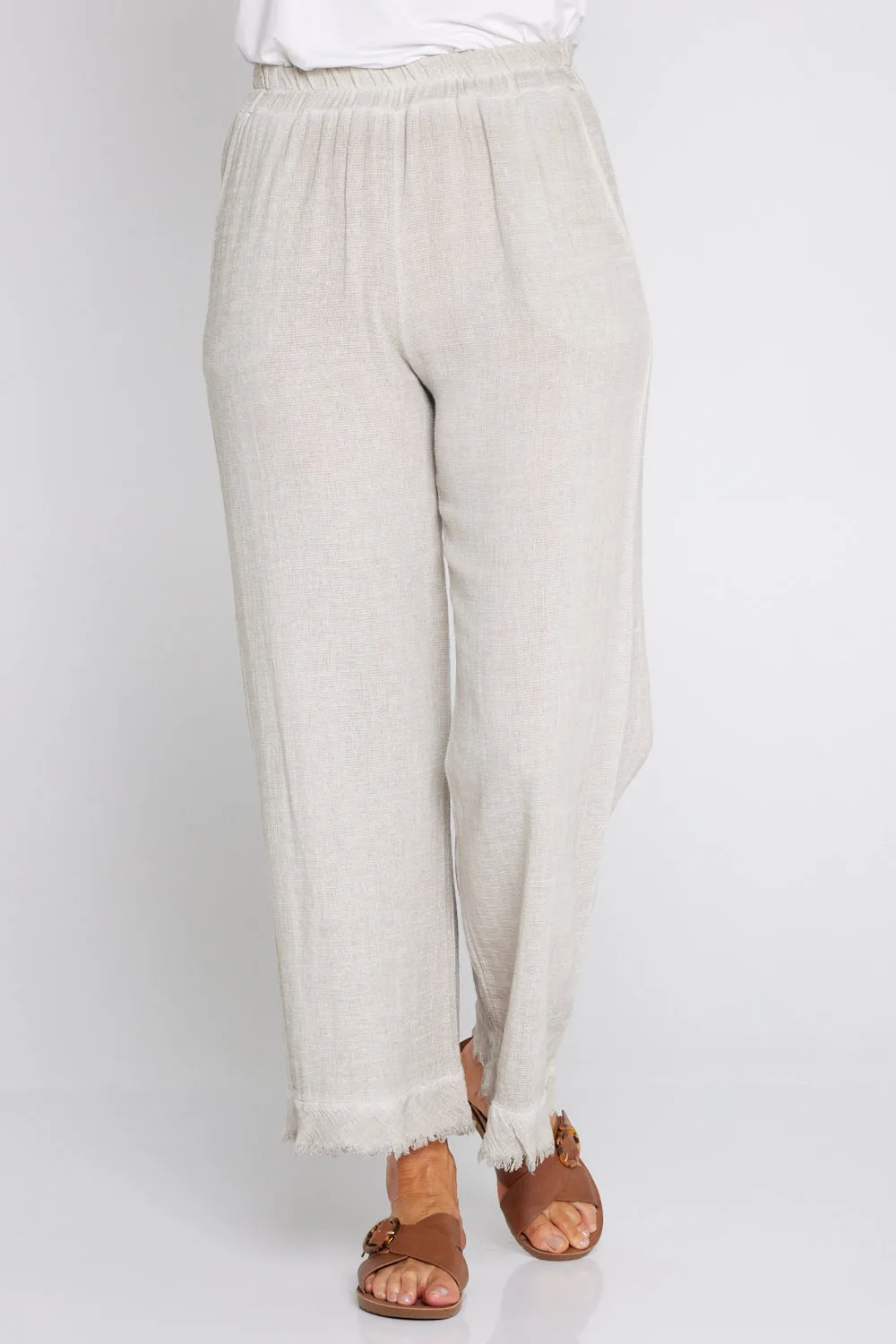 Falla Linen & Cotton Pants - Beige