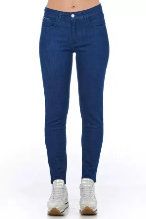 Frankie Morello Blue Cotton Women Skinny Jean