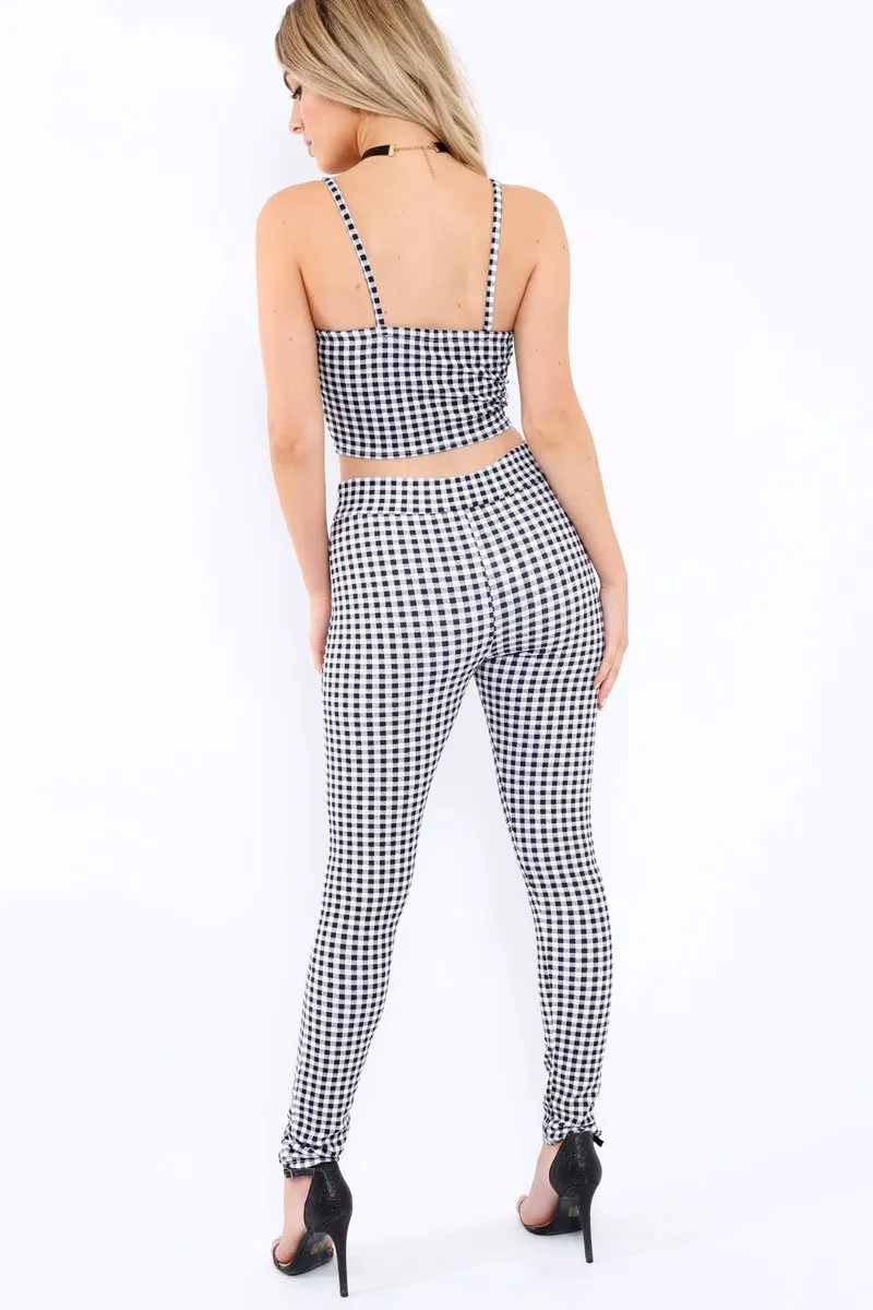 Gingham Crop Top and Trousers Co-ord - Adelina