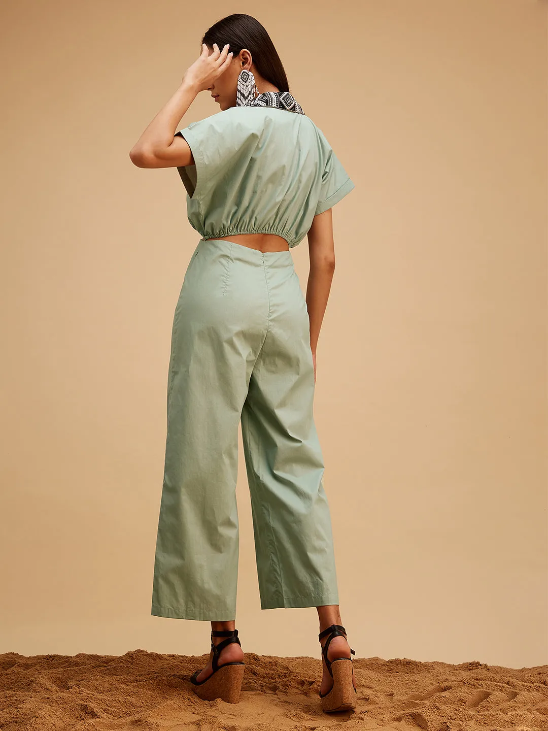 Green Boho Chic Jumpsuit