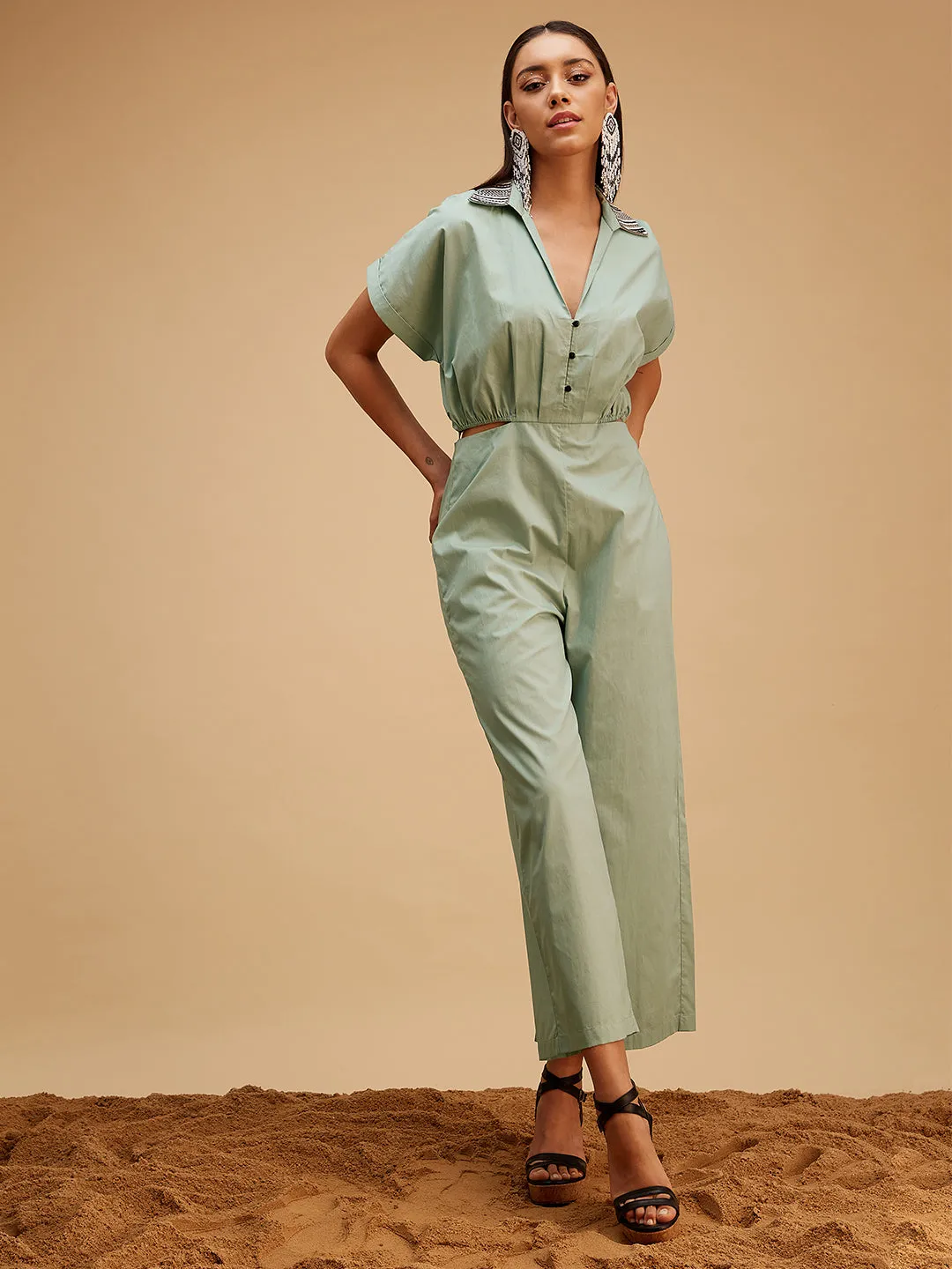 Green Boho Chic Jumpsuit