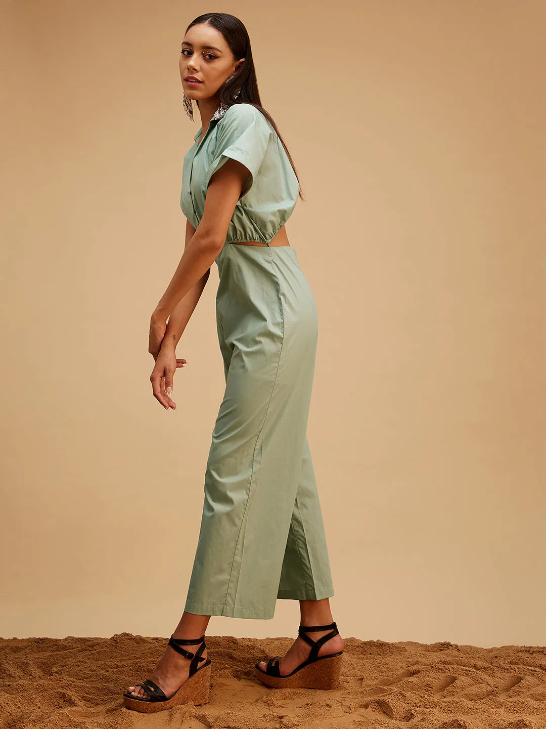 Green Boho Chic Jumpsuit