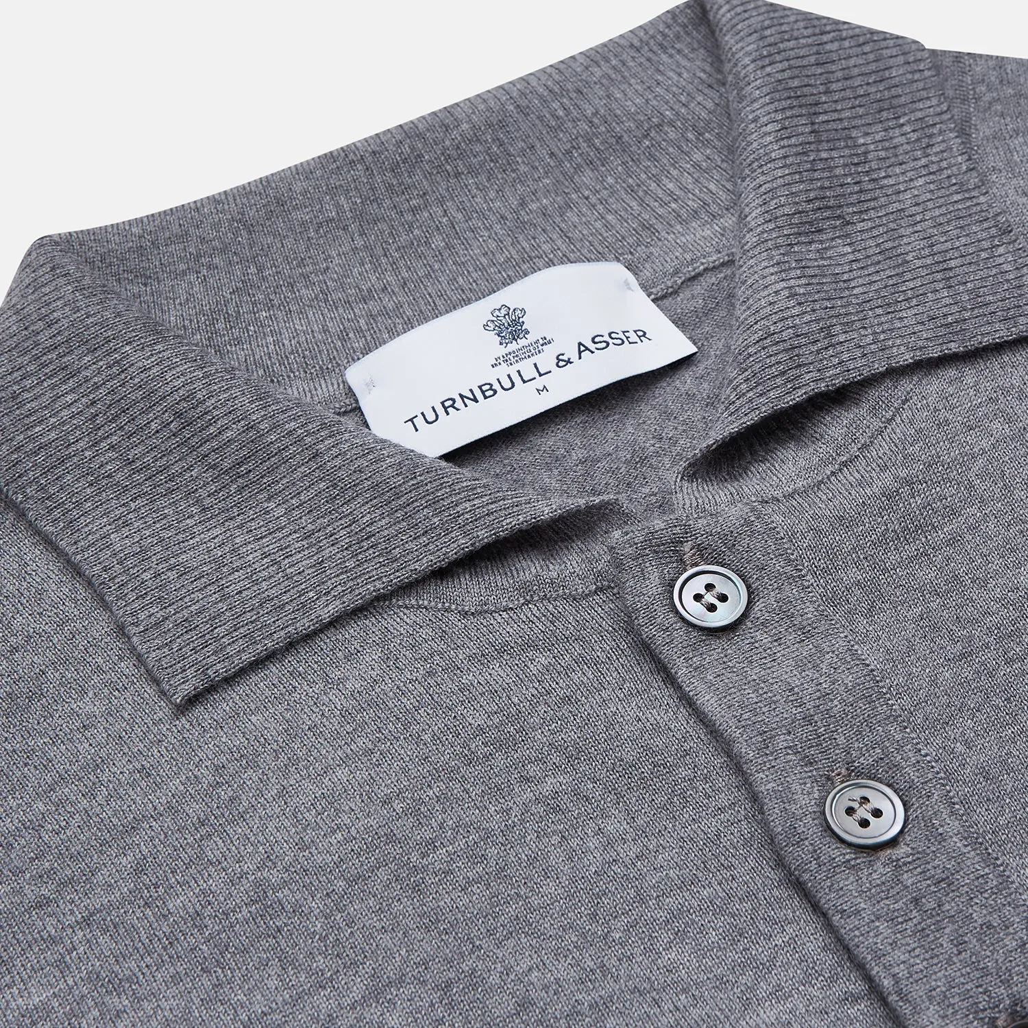 Grey Merino Wool Cecil Rugby Polo Shirt