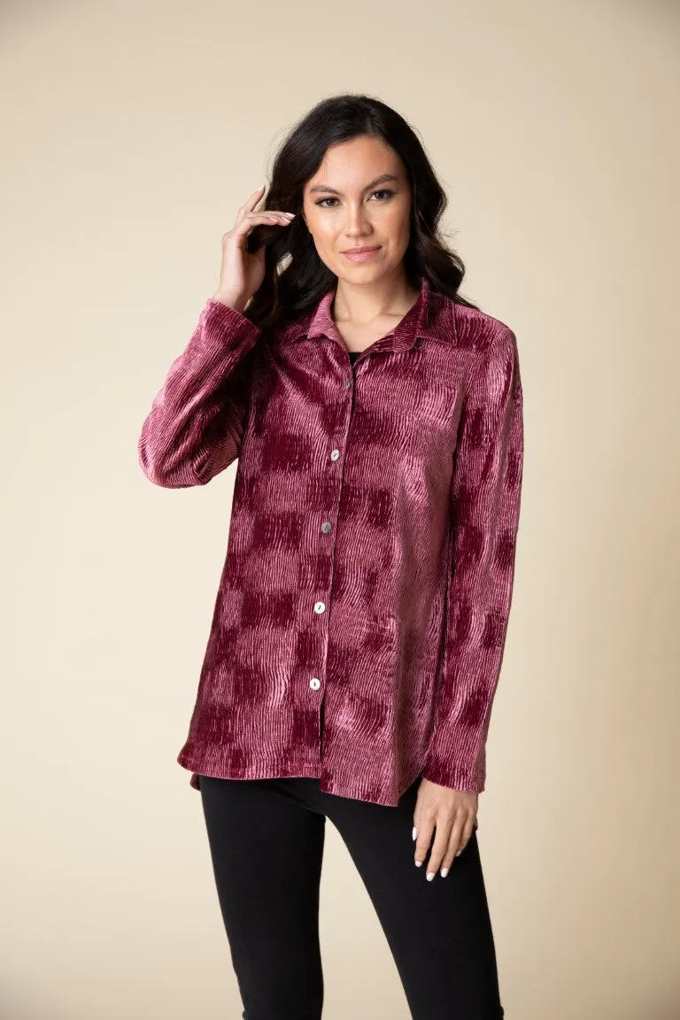 Habitat 54740 Crinkle Velvet Shirttail Tunic