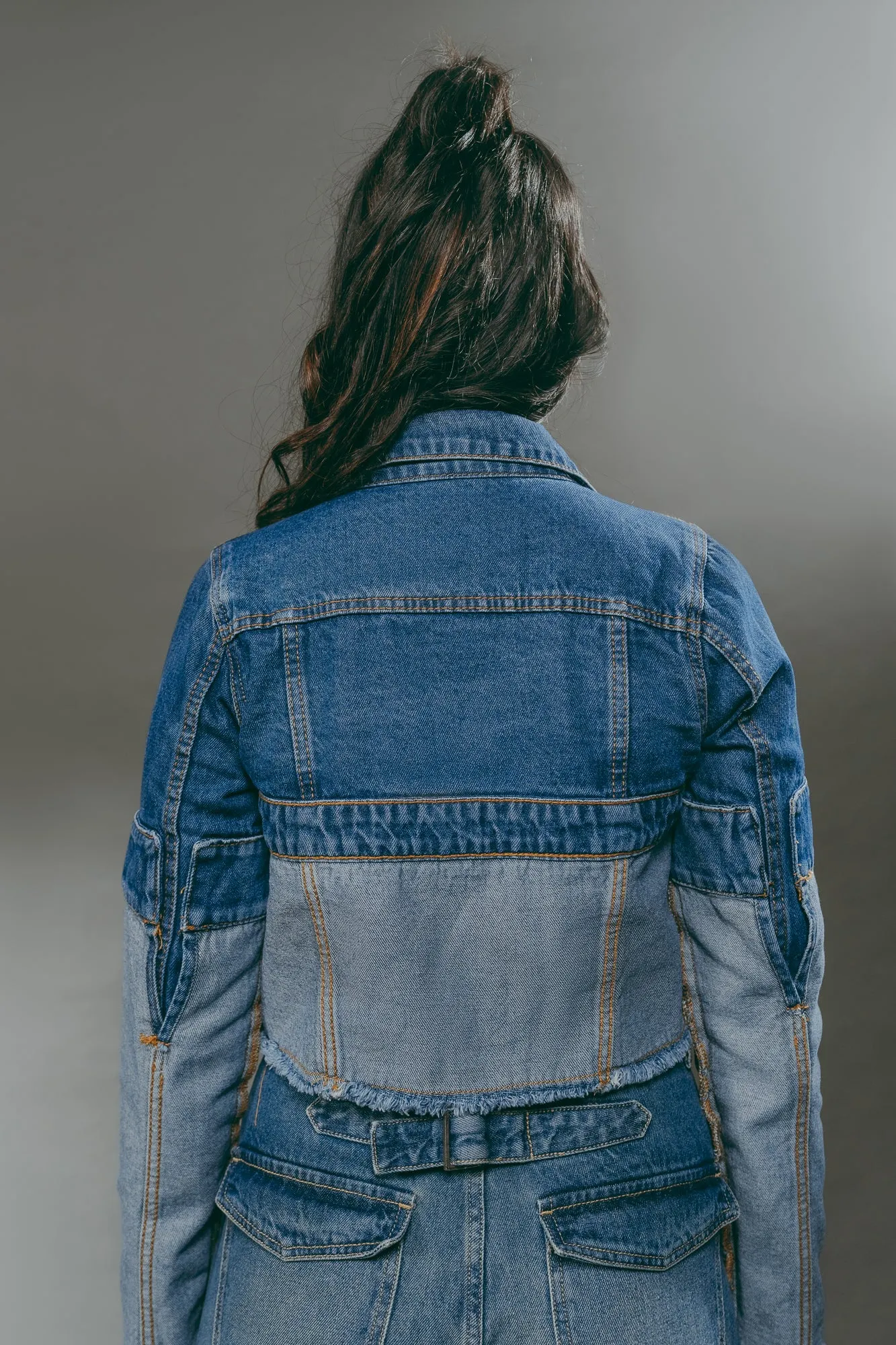 Half & Half Reverse Denim Jacket