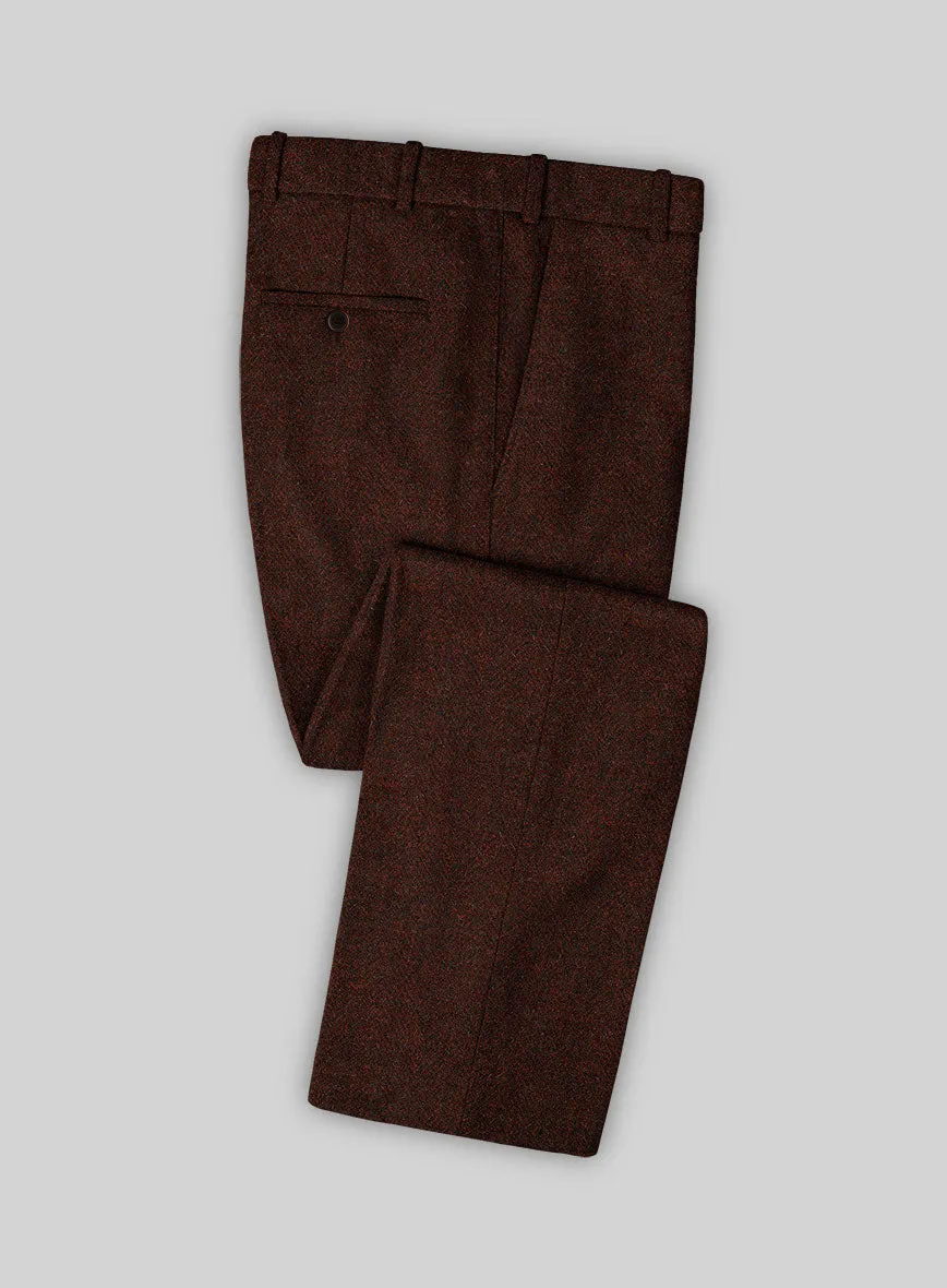 Harris Tweed Wide Herringbone Rust Pants