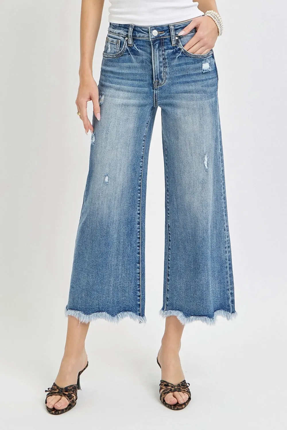 High Rise Cropped Flare Jeans