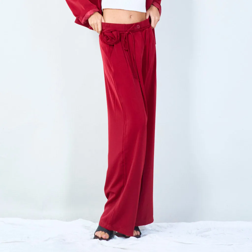 High-waist wide-leg trousers with belt wholesale