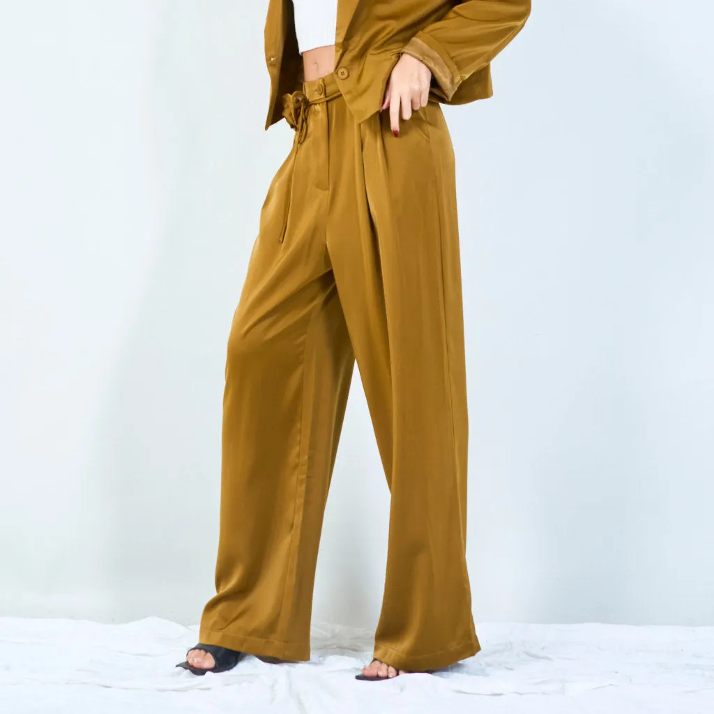 High-waist wide-leg trousers with belt wholesale