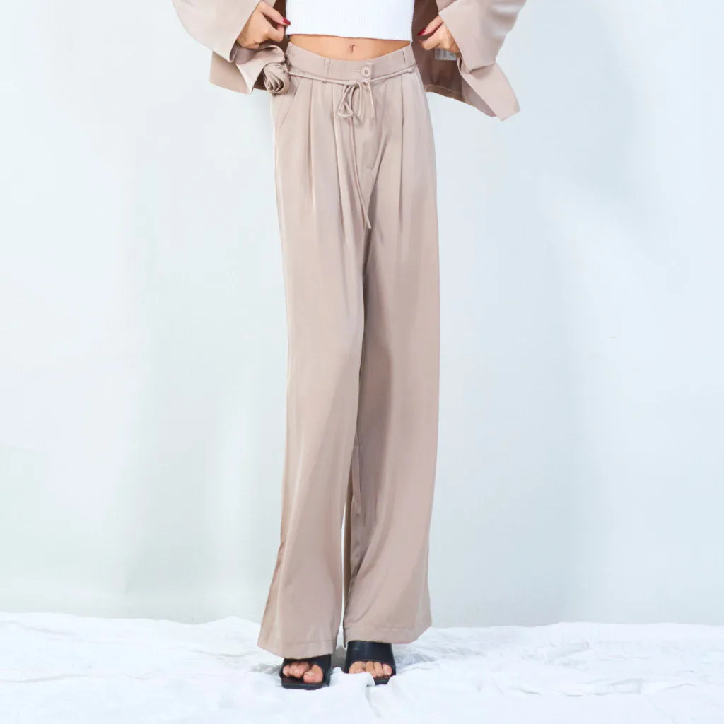 High-waist wide-leg trousers with belt wholesale