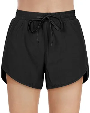 High Waisted Board Shorts for Women with Pockets UPF 50  Swim Shorts