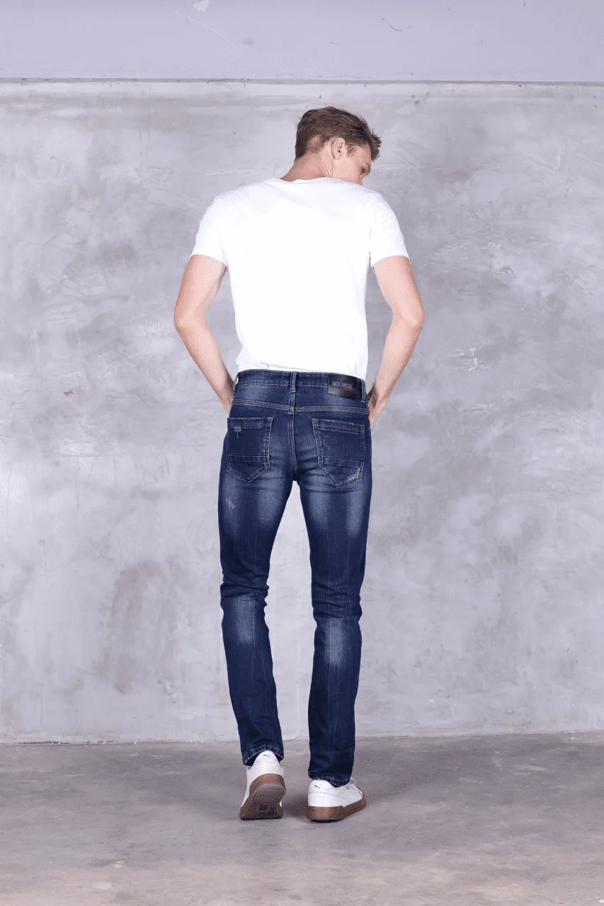 Jack Russel - Men Jeans - Handwerk J-ROCK/2 Skinny Fit Midnight Blue Rust Faded