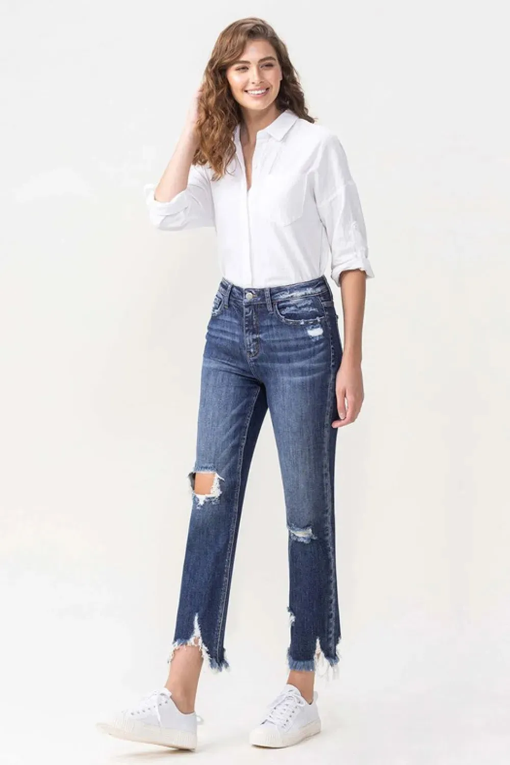 Jackie Full Size High Rise Crop Straight Leg Jeans