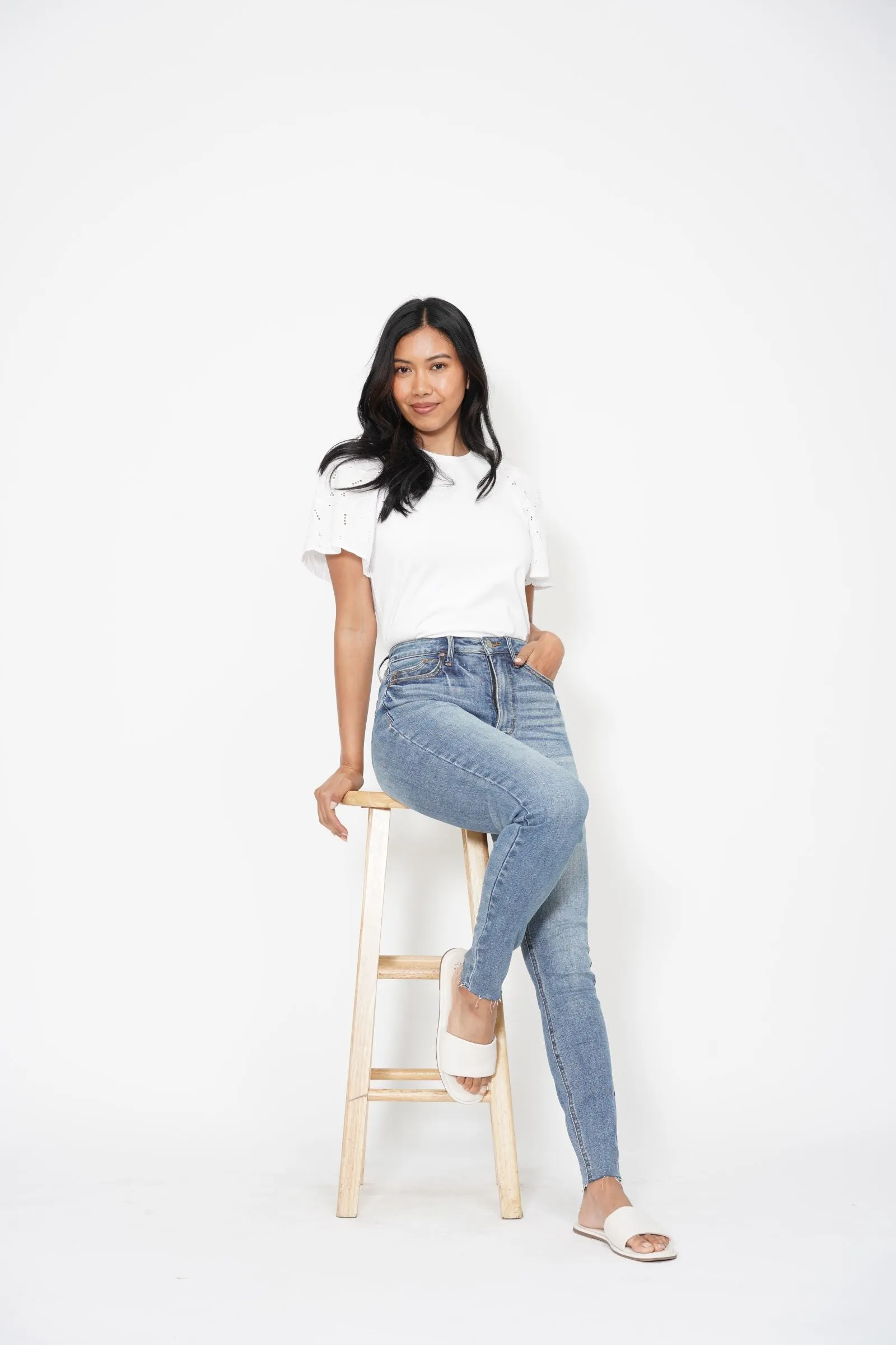 Judy Blue || Leena High Waisted Tummy Control Vintage Shield Pockets Skinny Jean