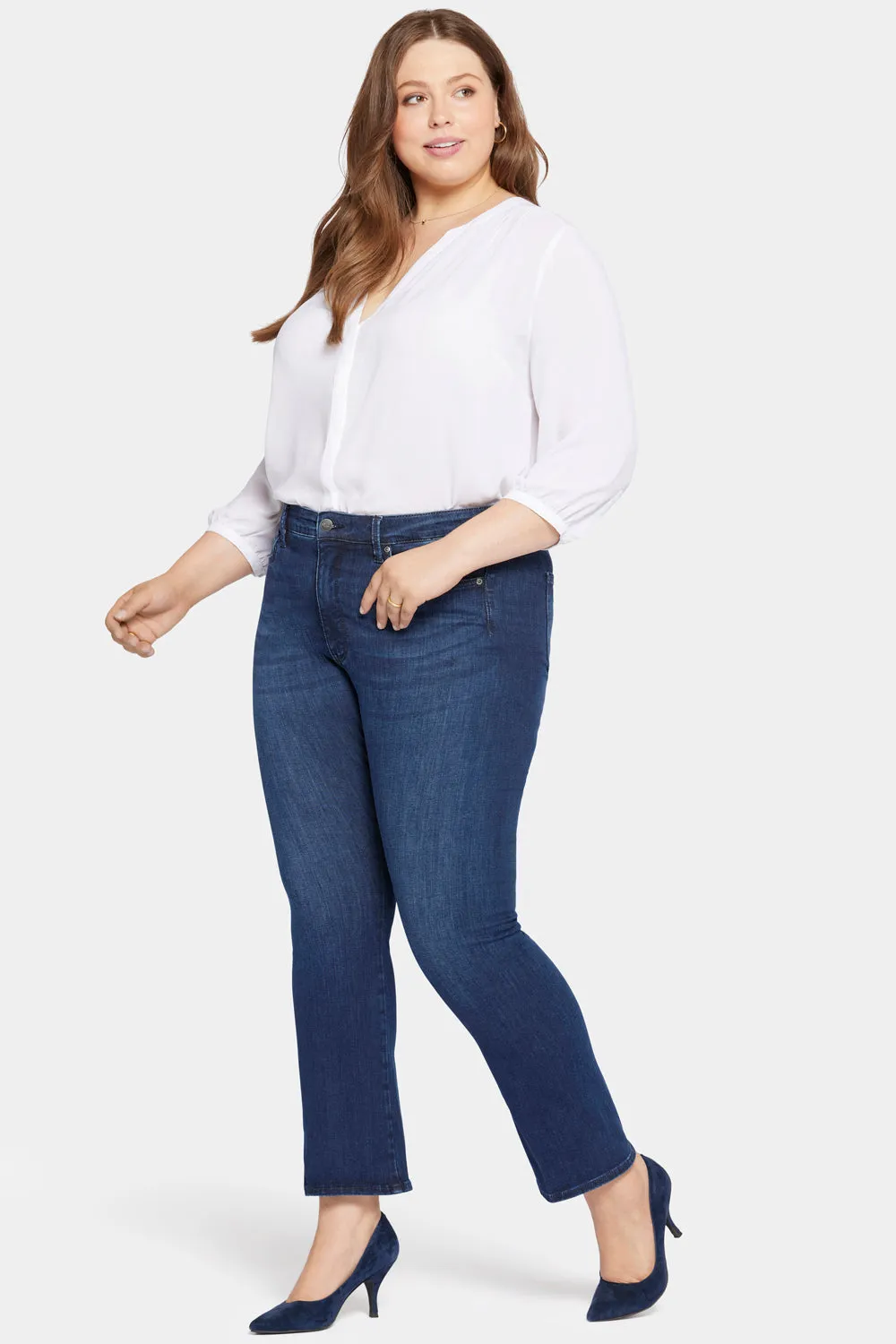 Le Silhouette Slim Bootcut Jeans In Petite Plus Size - Marvelous