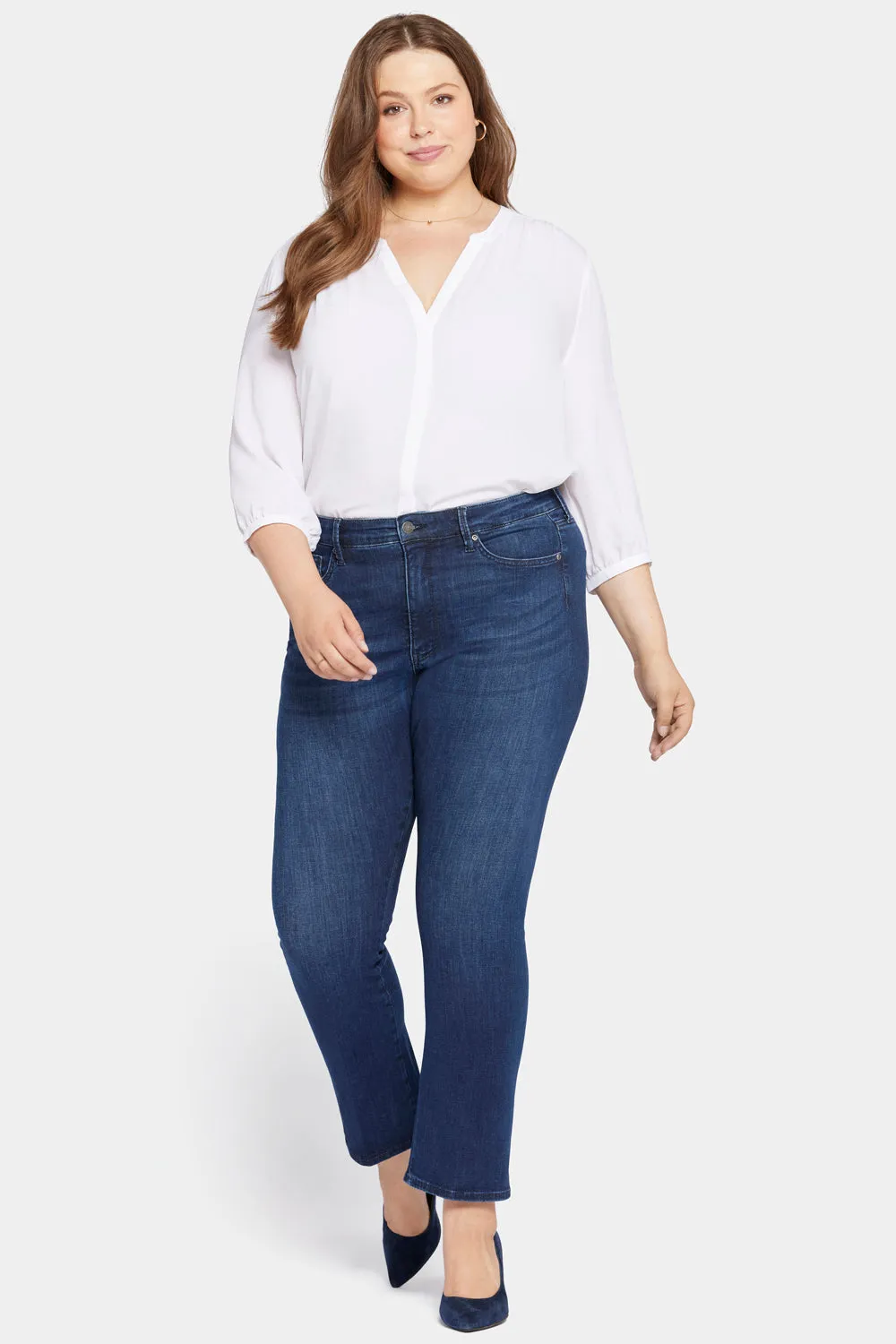 Le Silhouette Slim Bootcut Jeans In Petite Plus Size - Marvelous