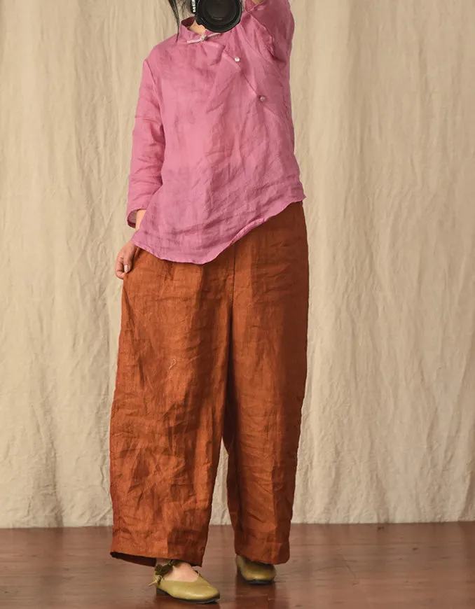 Leisure Pure Linen Wide Leg Trousers