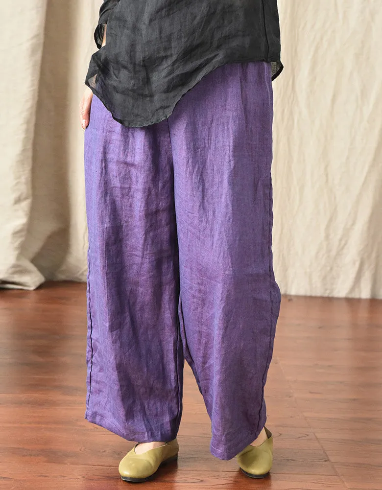 Leisure Pure Linen Wide Leg Trousers