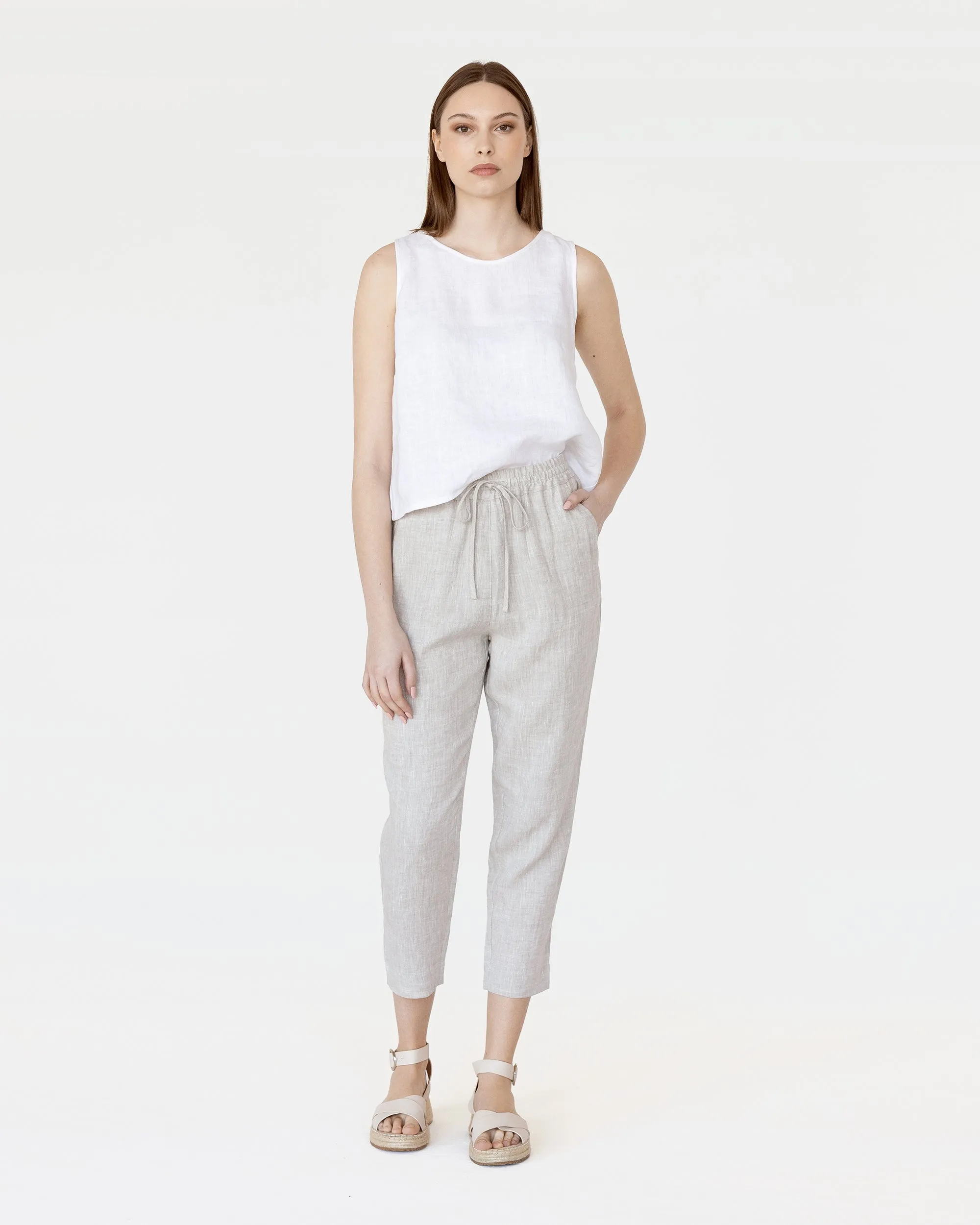 Linen pants DOMME in Natural melange