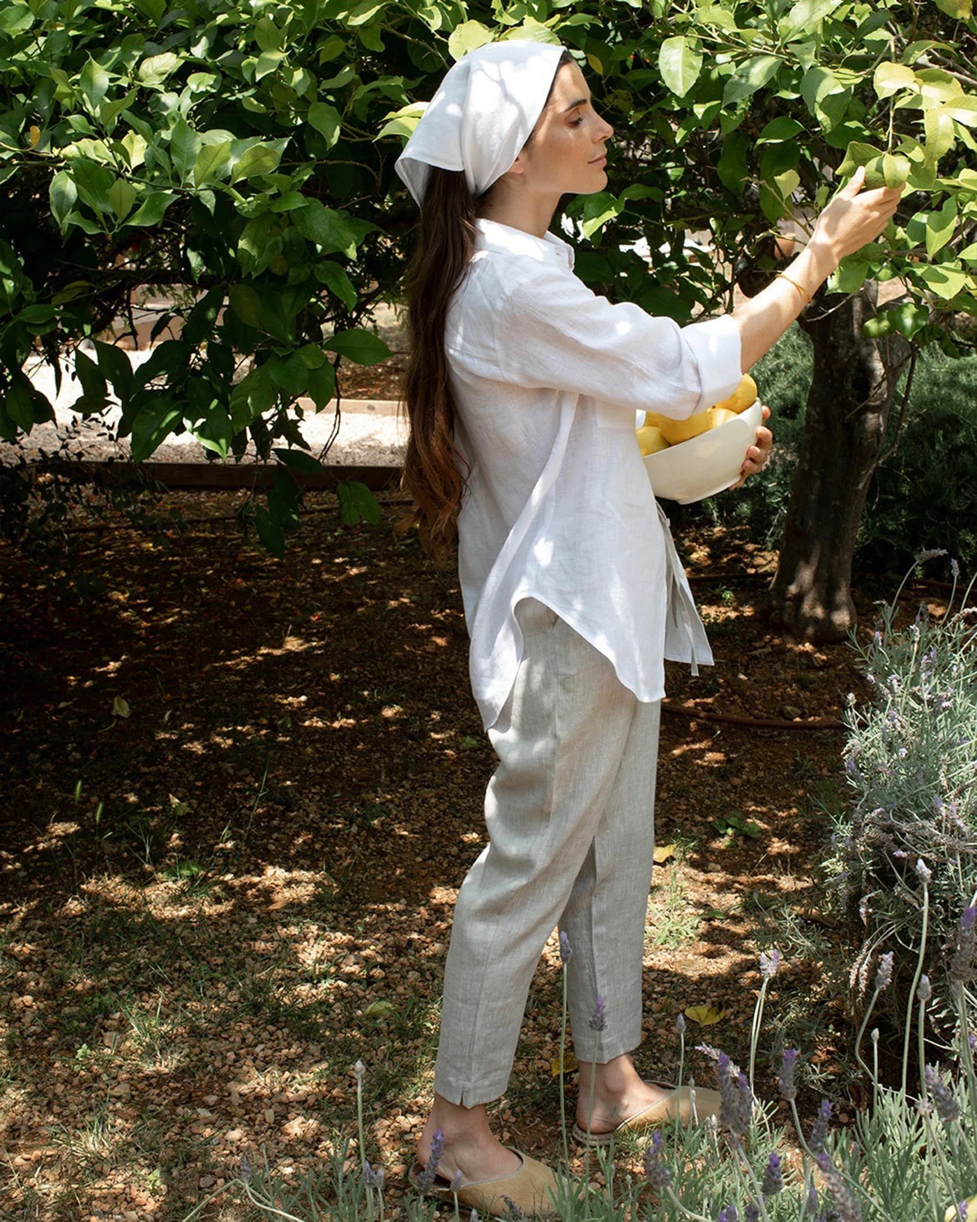 Linen pants DOMME in Natural melange